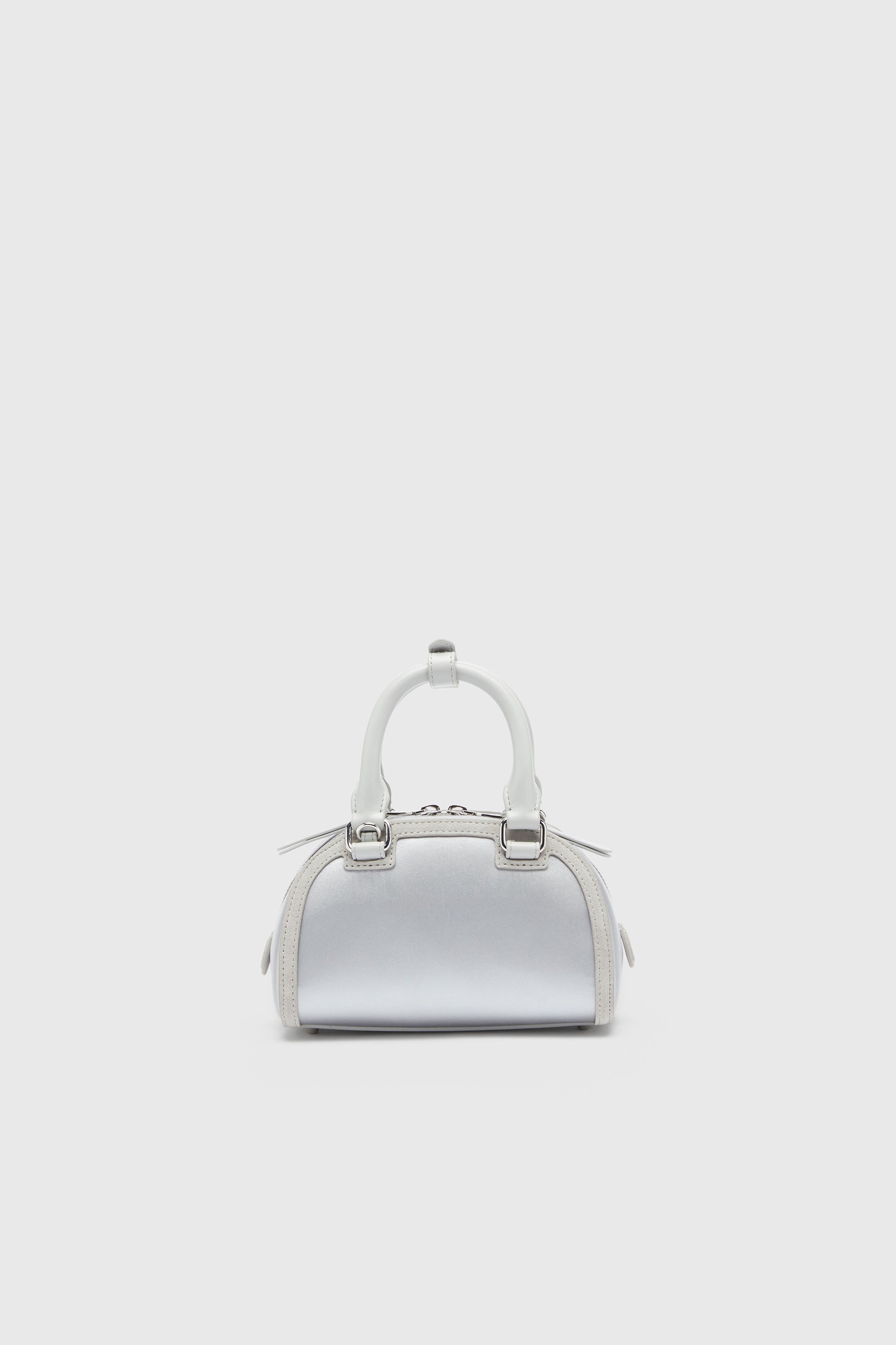 Diesel - 1DR DOME CROSSBODY, Damen 1DR Dome - Kleine-Umh&auml;ngetasche aus Satin und Velours in Silber - 2