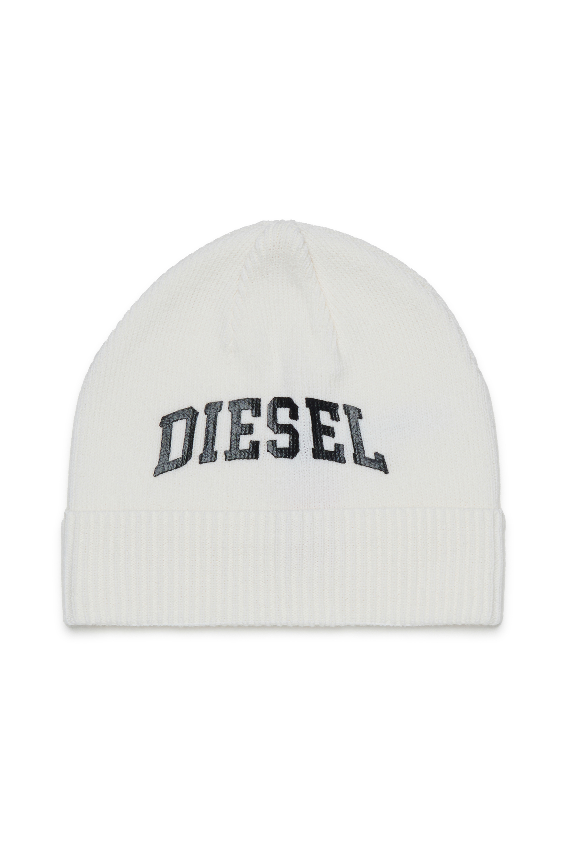 Diesel - FBAND, Unisex's Wool-blend beanie with logo in White - 1