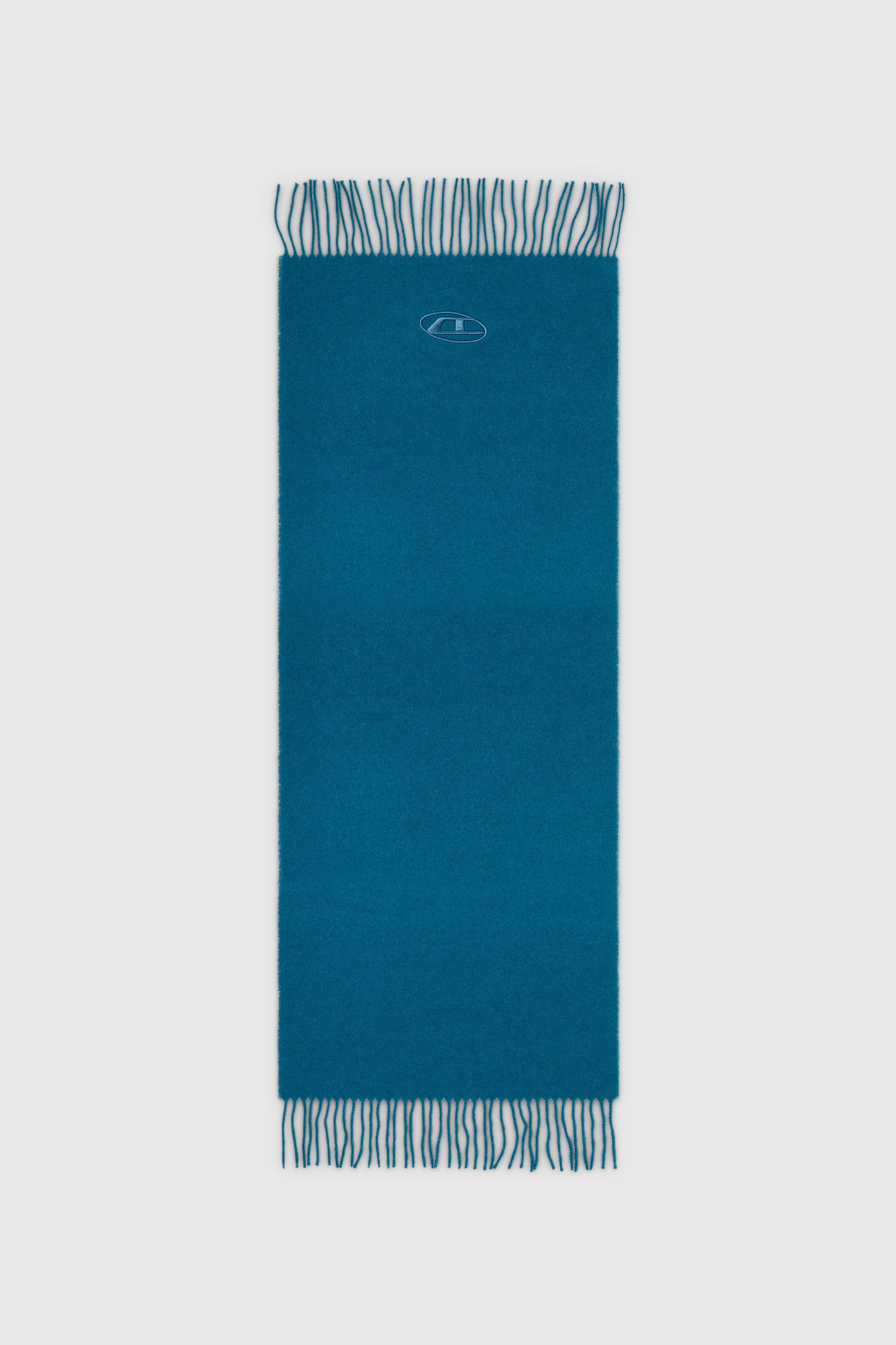 Diesel - S-IMON-D-LONG, Unisex Schal aus Wollmischung mit Fransenabschl&uuml;ssen in Blau - 2