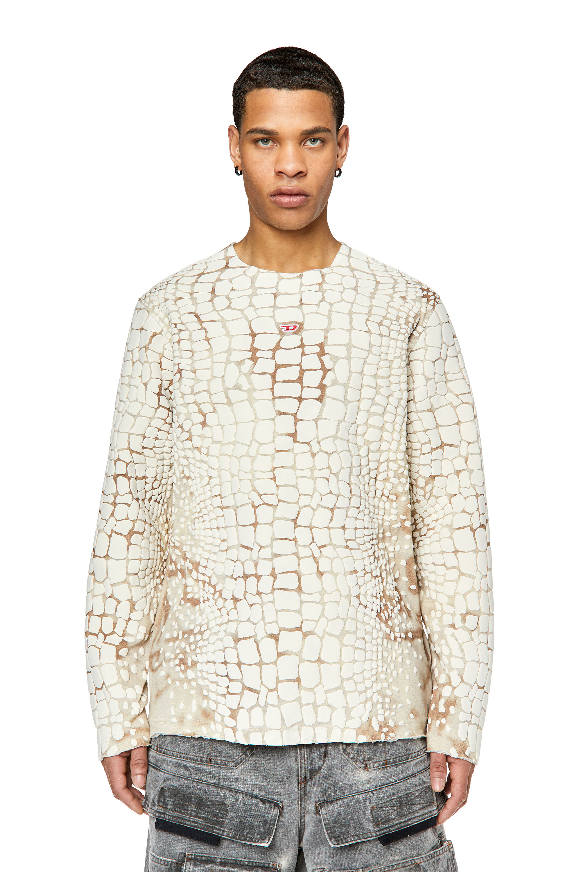 Diesel - T-JUS-LS, Weiss/Beige - Image 1