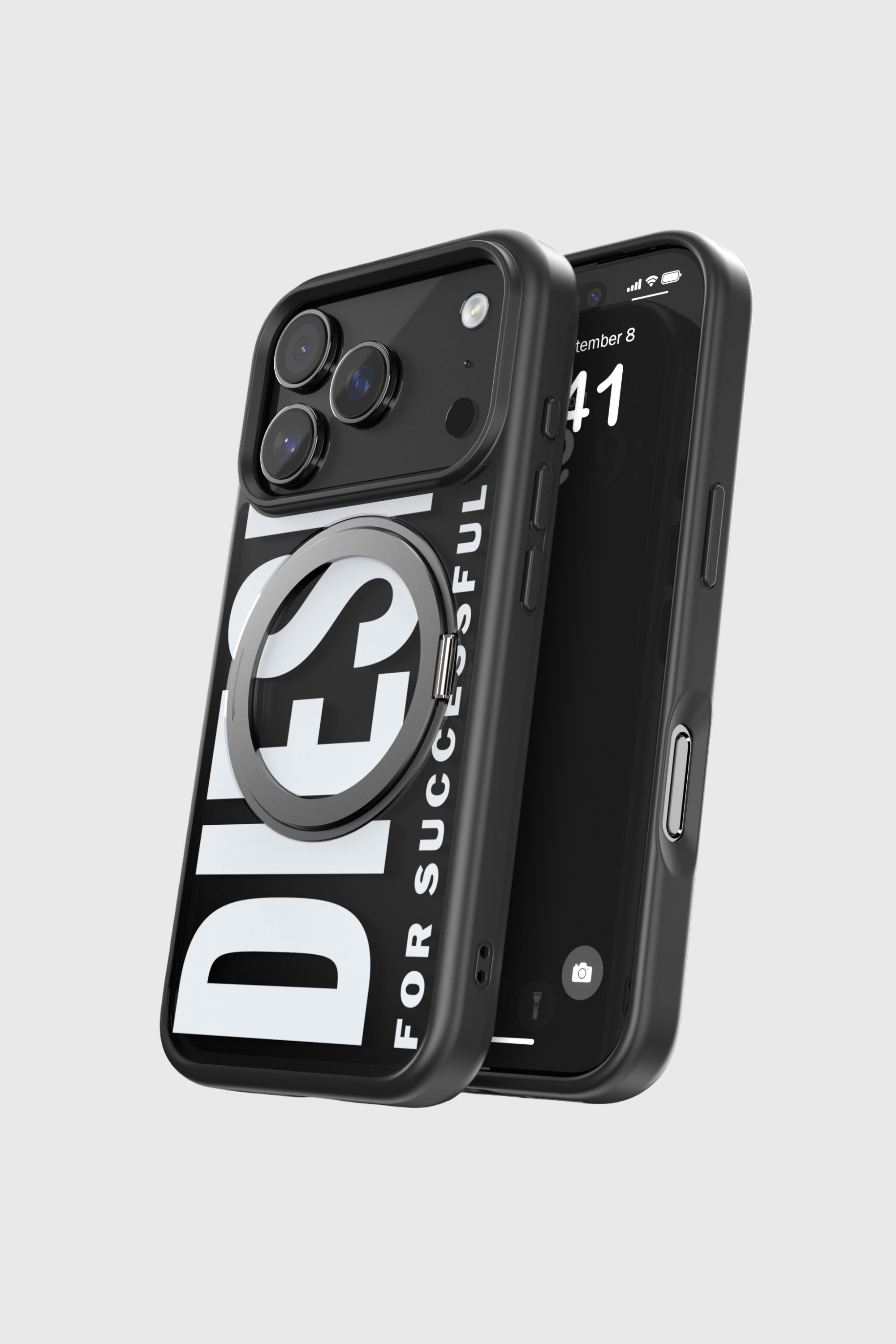 Diesel - 60405 RING STAND CASE RING STAND, Unisex Ringstand-Magsafe Case f&uuml;r iPhone 17 Pro in Schwarz - 5