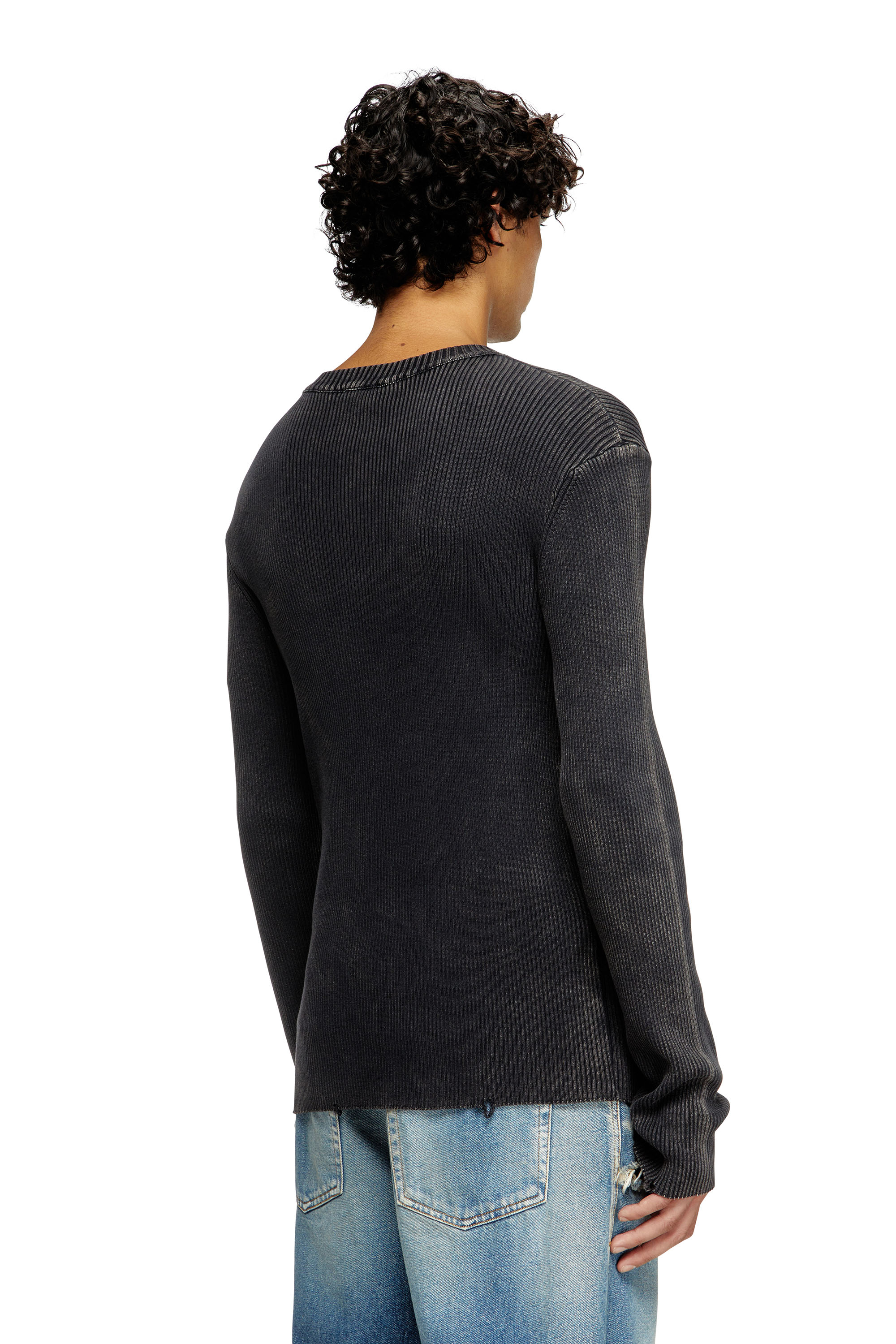 Diesel - K-DARIN-D, Herren Vielgetragener Pullover mit Cutout-Logo in Schwarz - 4