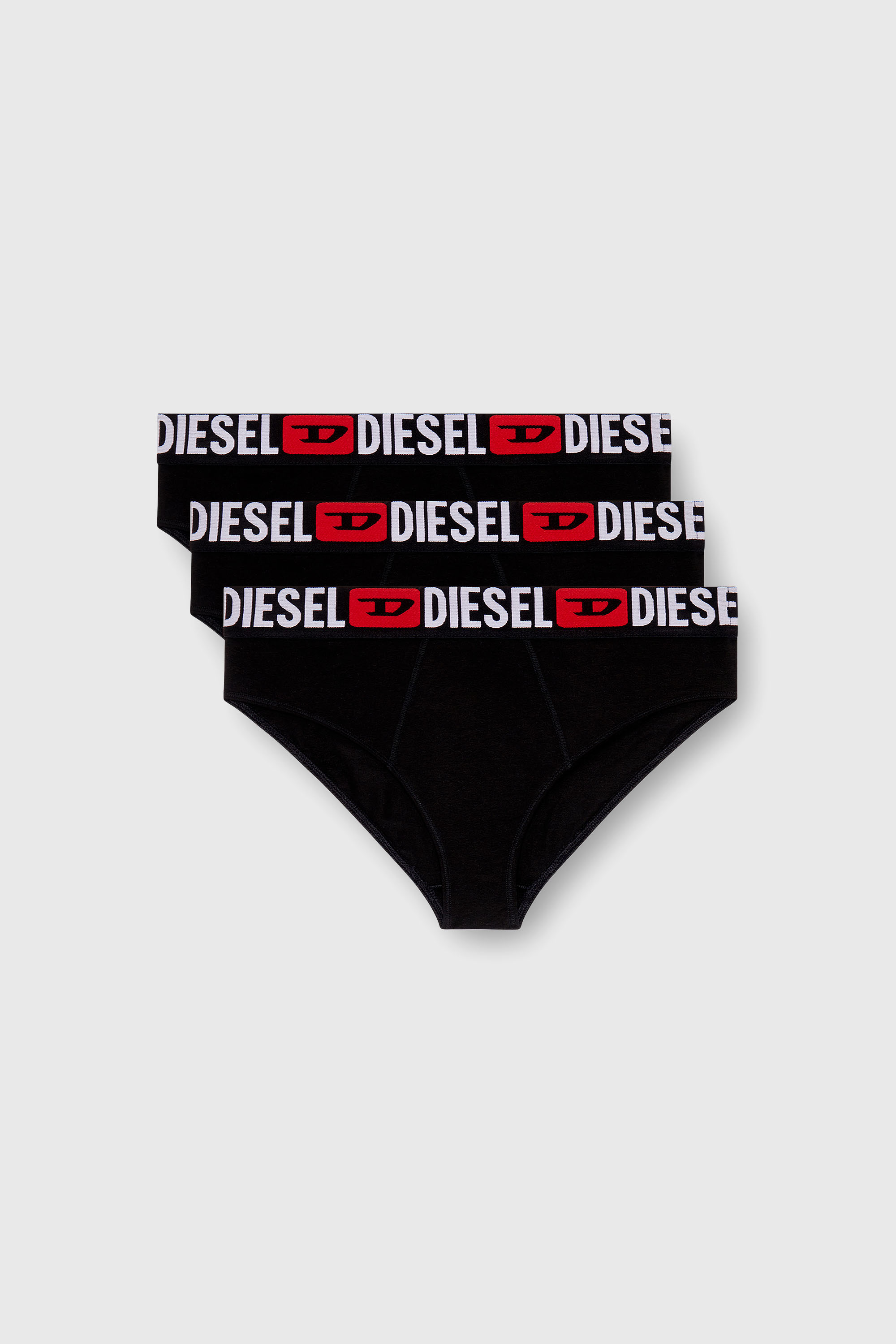 Diesel - UFPN-BLANCA-R-THREEPACK, Damen Gerippte Briefs mit hohem Bund im Dreierpack in Schwarz - 2