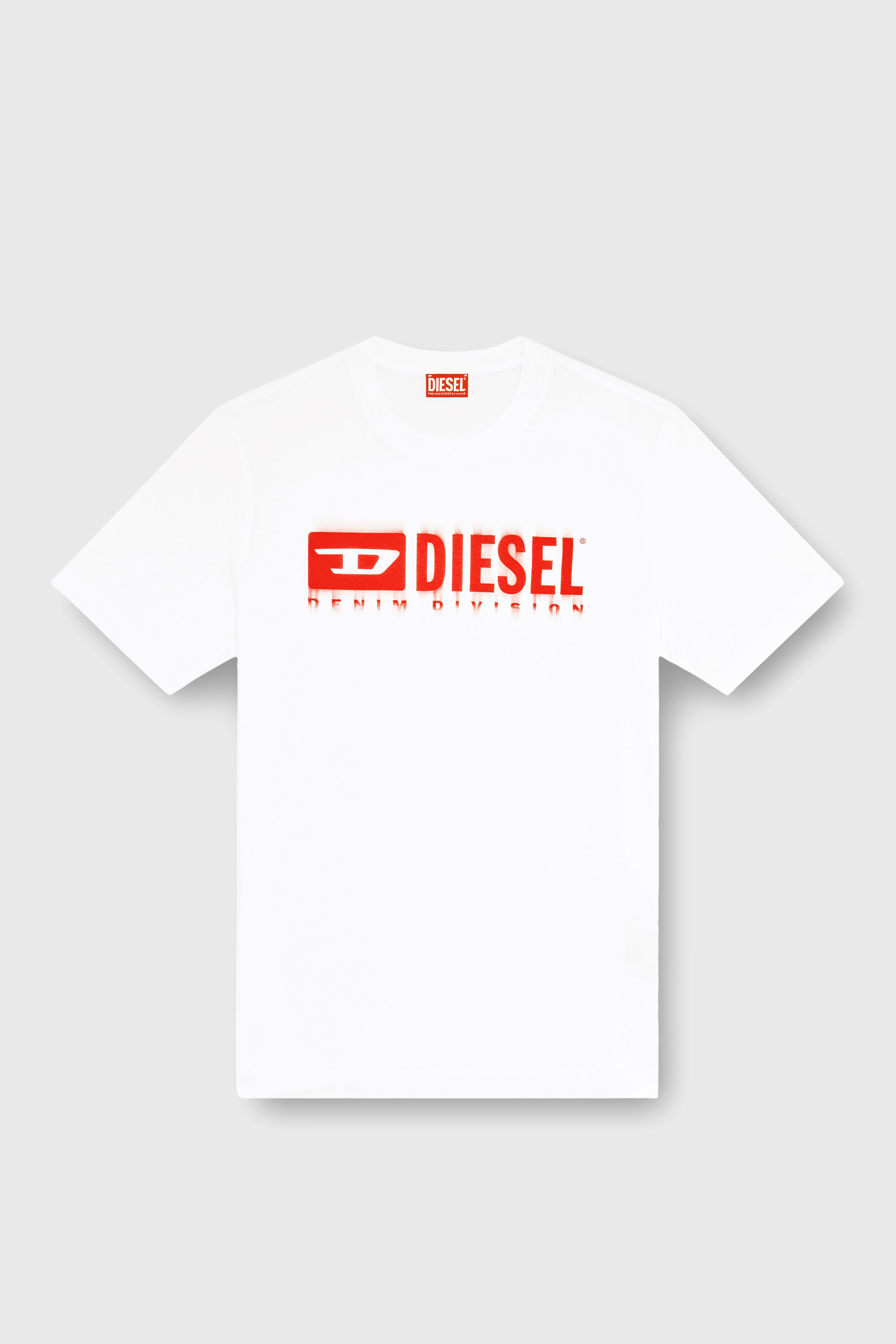 Diesel - T-ADJUST-Q7, Herren T-Shirt mit verschwommenem Diesel-Logo in Wei&szlig; - 2