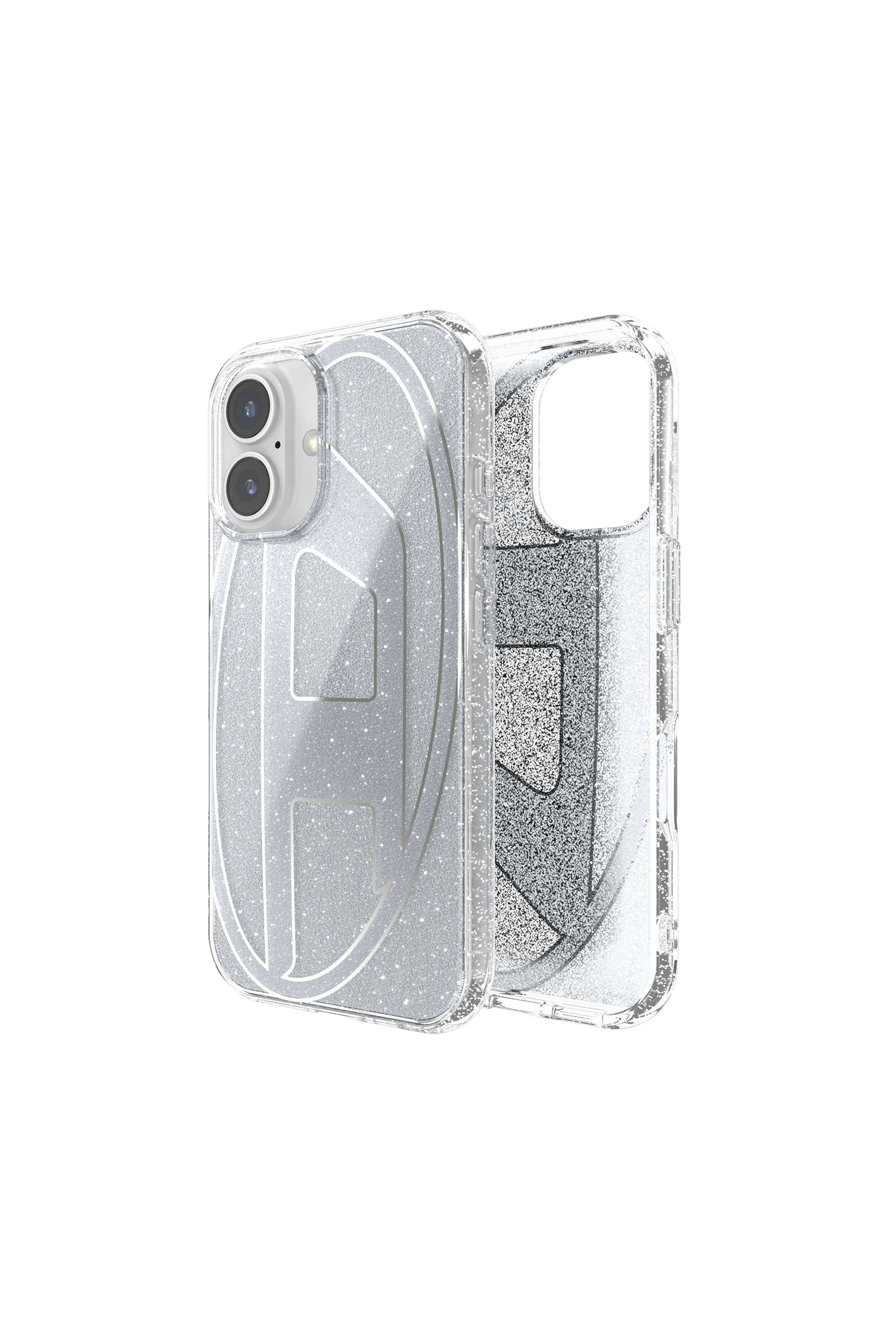 Diesel - 60151 AOP CASE, Unisex Oval D Glitter Case for iP 16 in Silber - 1