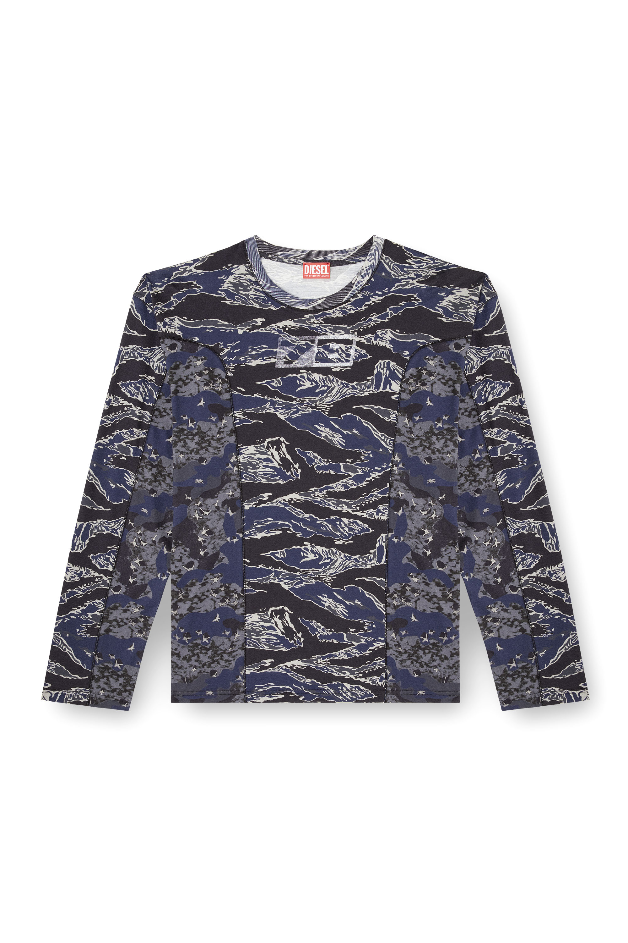 Diesel - T-BOXT-LS-CURT, Herren Langarm-T-Shirt mit gemischten Camo-Prints in null - 4