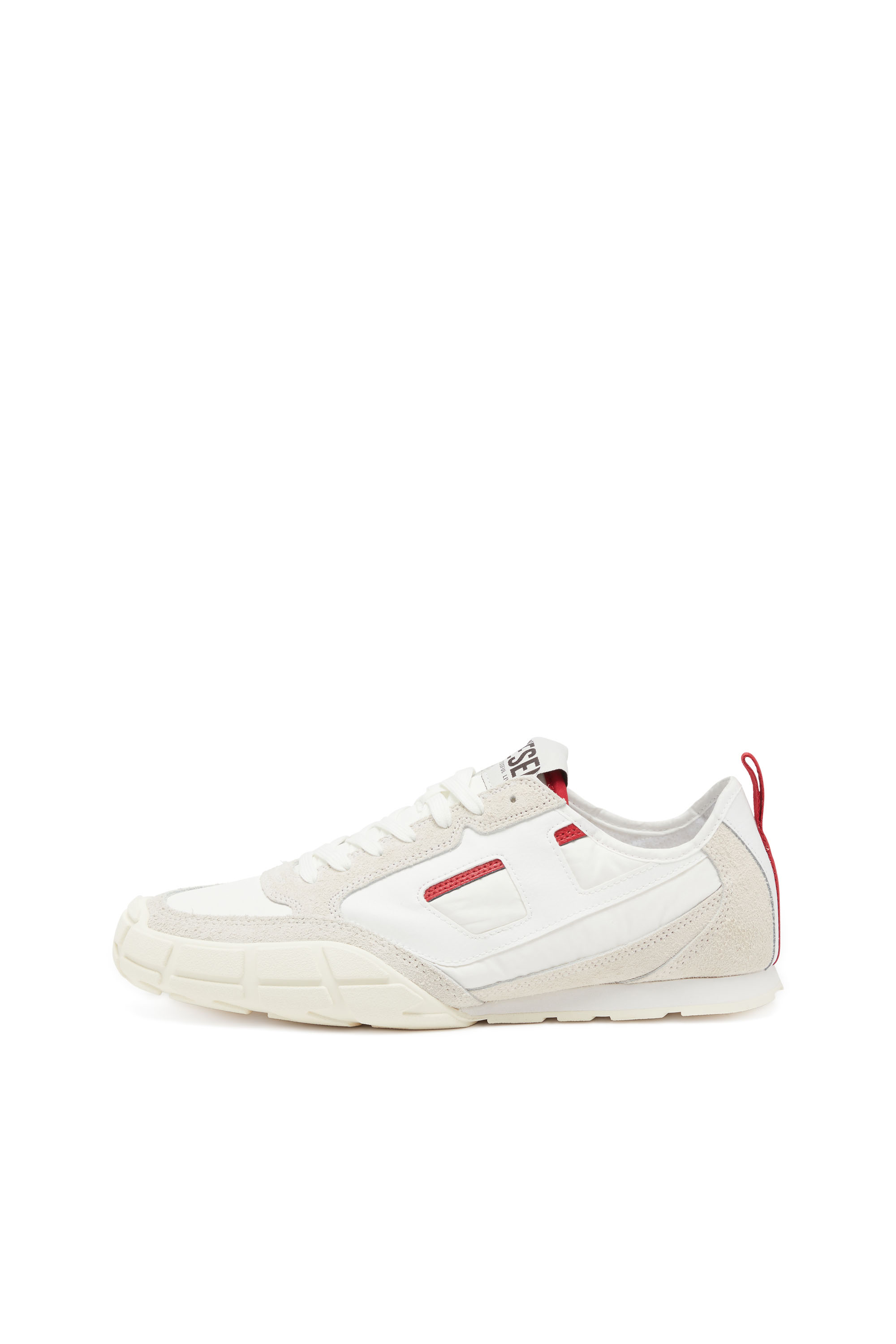 Diesel - S-PAGODHA LOW, Herren Sneakers aus Leder, Wildleder und Ripstop in Weiss/Rot - 2