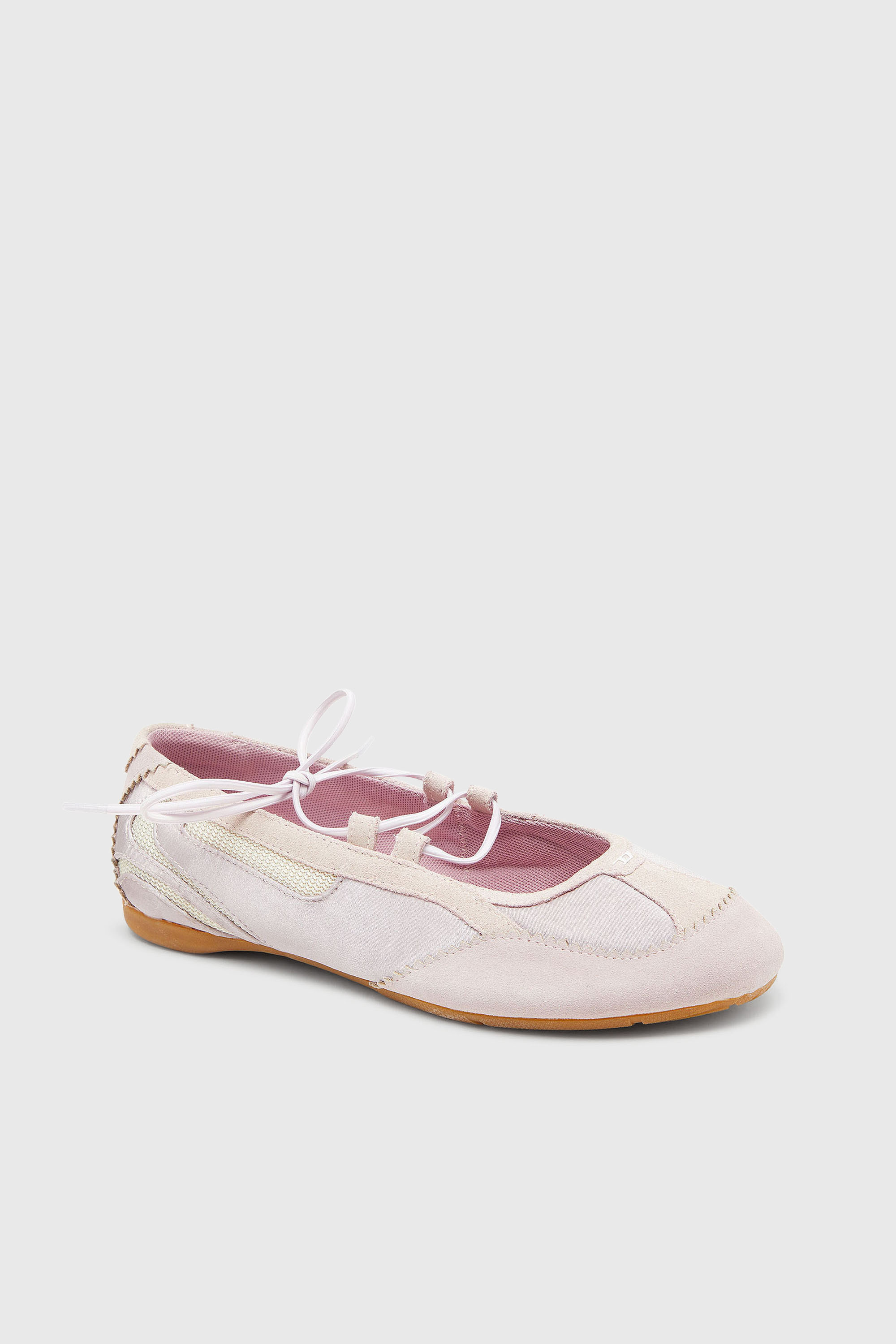 Diesel - D-MILE BALLERINA LACE UP II W, Damen D-Mile &ndash; Ballerinaschn&uuml;rschuhe aus Leder und Mesh in Rosa - 6