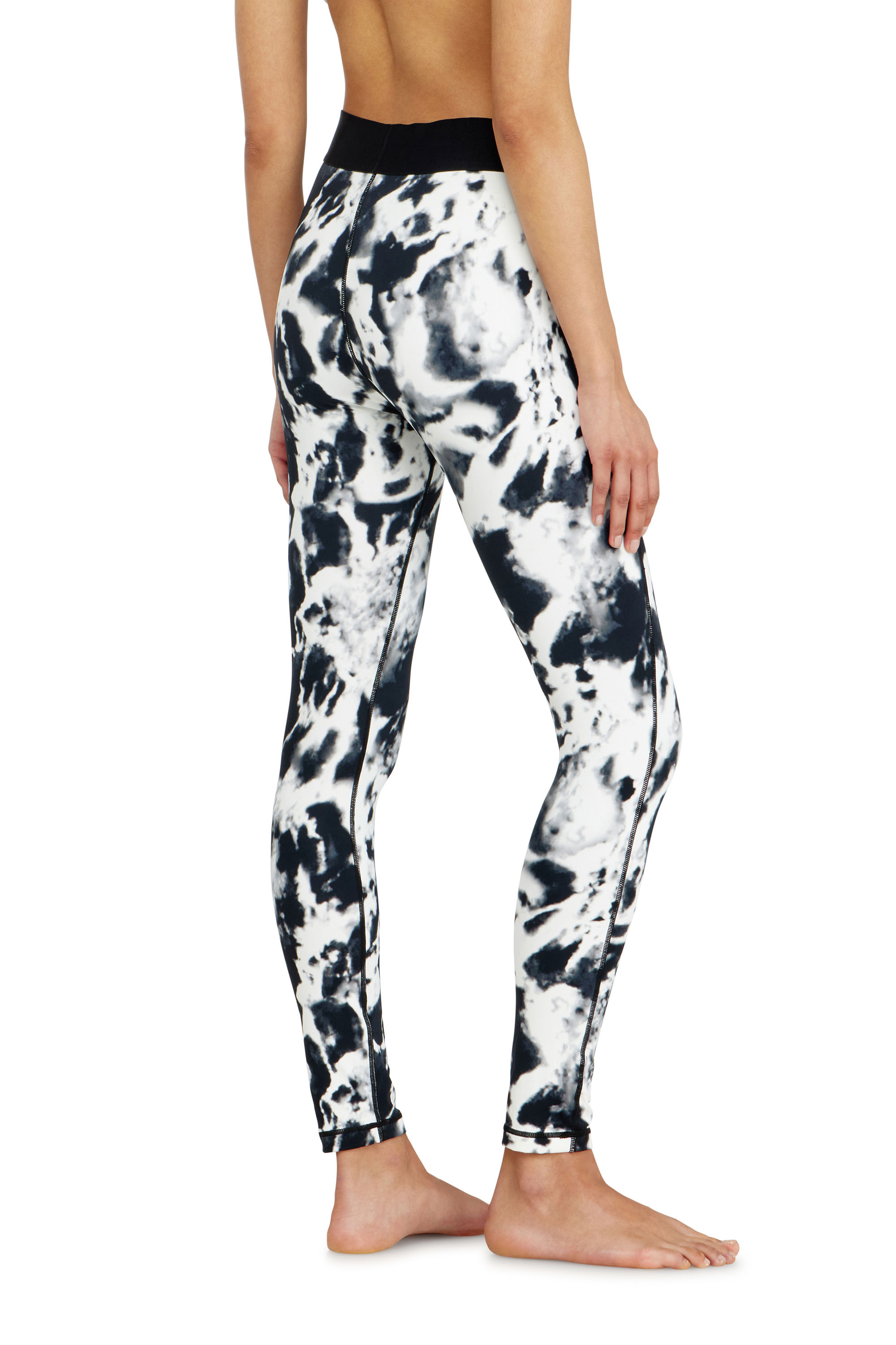 Diesel - ADELINE-D-POP, Damen Leggings aus bedruckter Mikrofaser in Weiss/Schwarz - 4