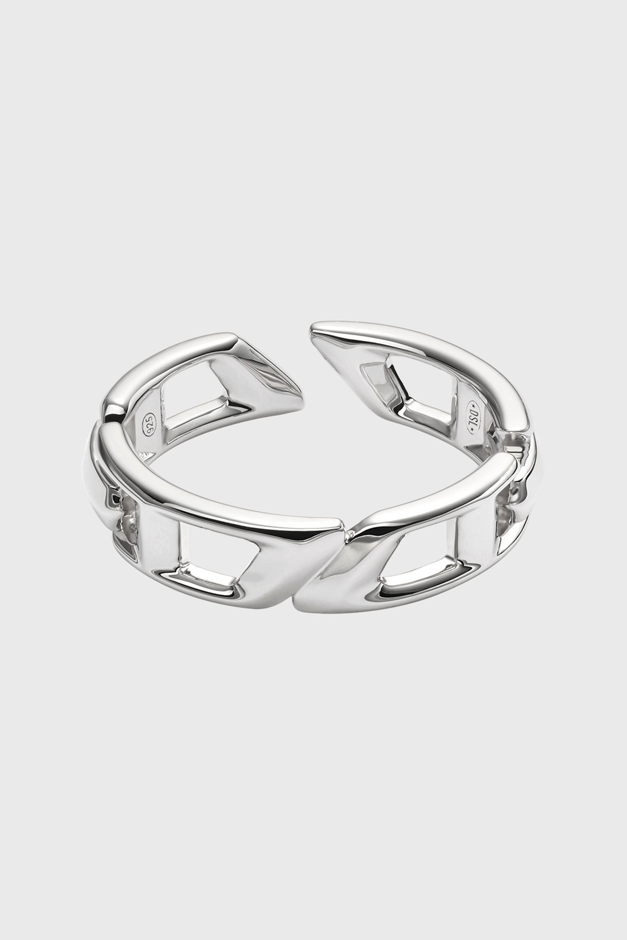 Diesel - DL1349040 STERLING SILVER JEWEL, Unisex D Logo-Bandring aus Sterlingsilber in Silber - 2