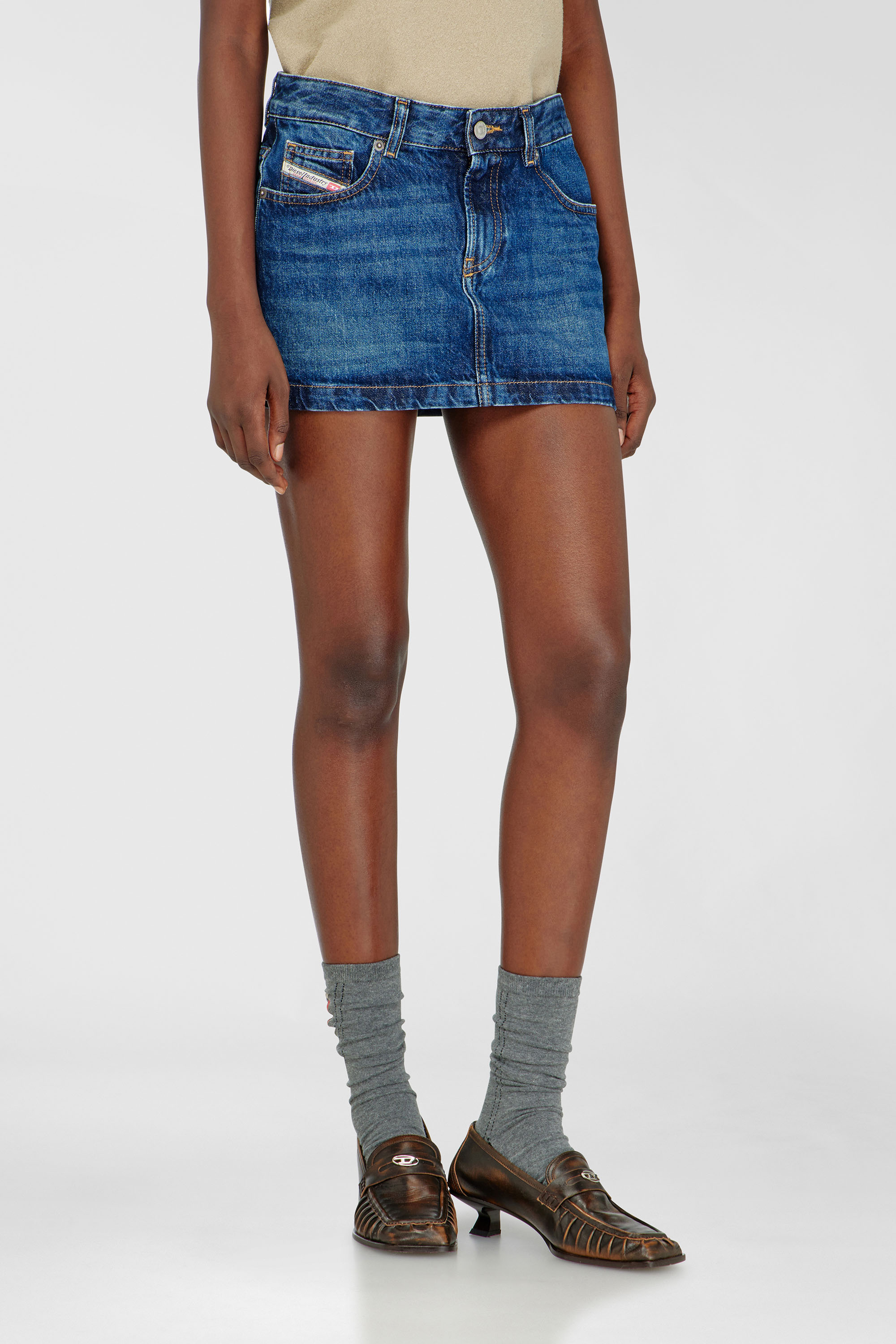 Diesel - DE-RON, Damen Minirock aus Denim in Dunkelblau - 2