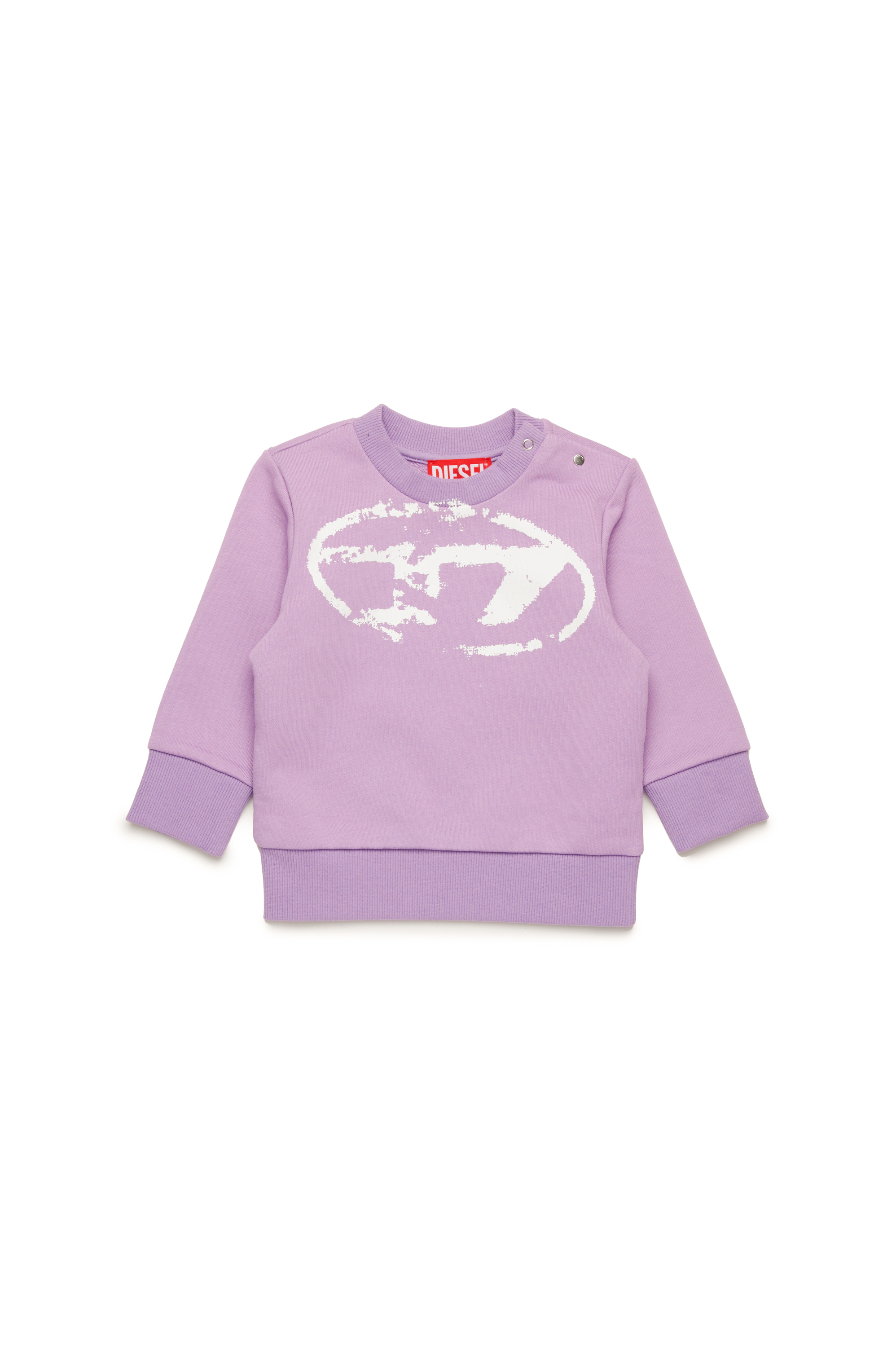 Diesel - SBOXTN5B, Unisex's Sweatshirt with distressed Oval D logo in Lilac - 1