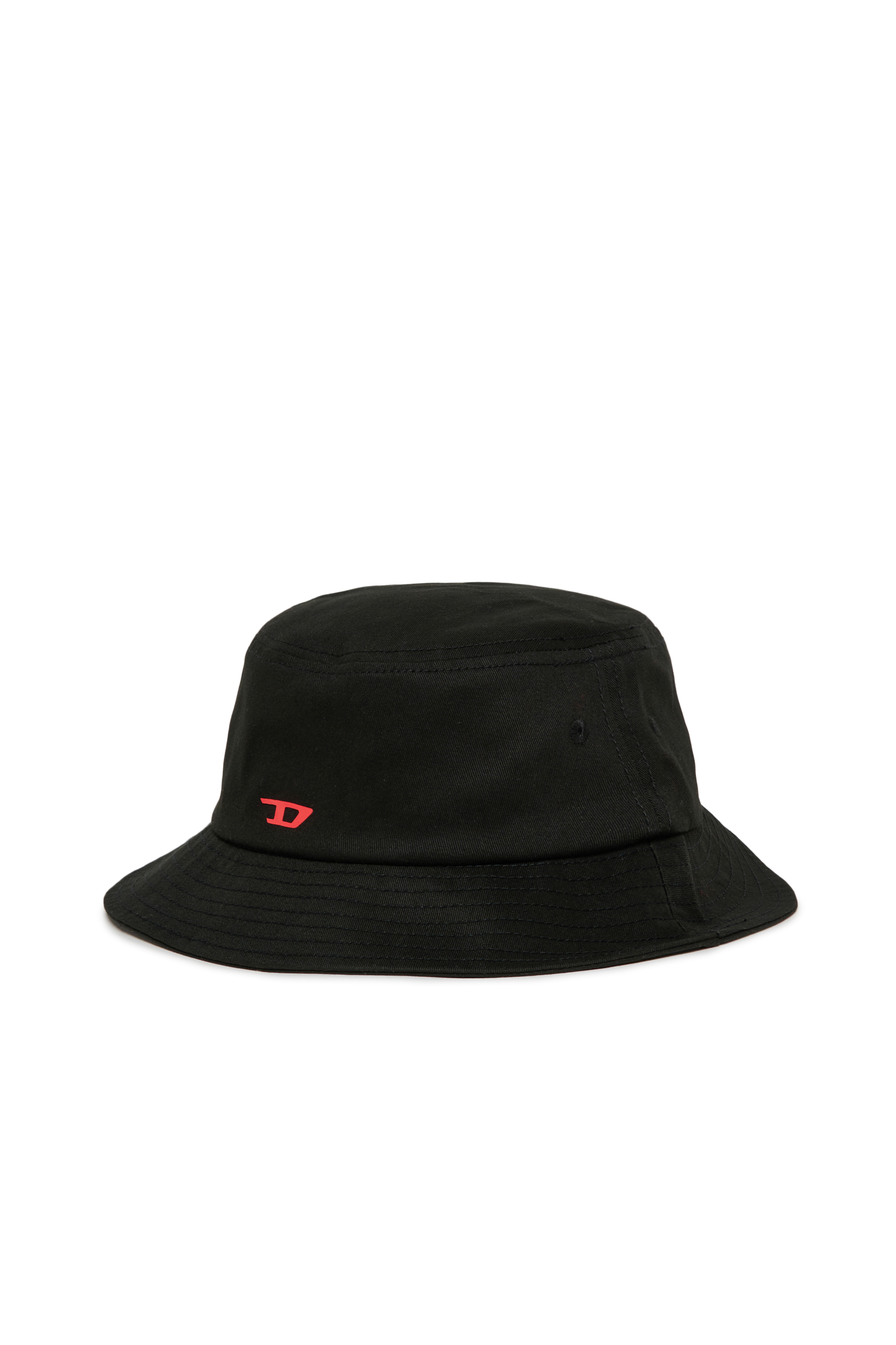 Diesel - FILAD, Herren Bucket Hat aus Baumwolle mit D-Stickerei in Schwarz - 1