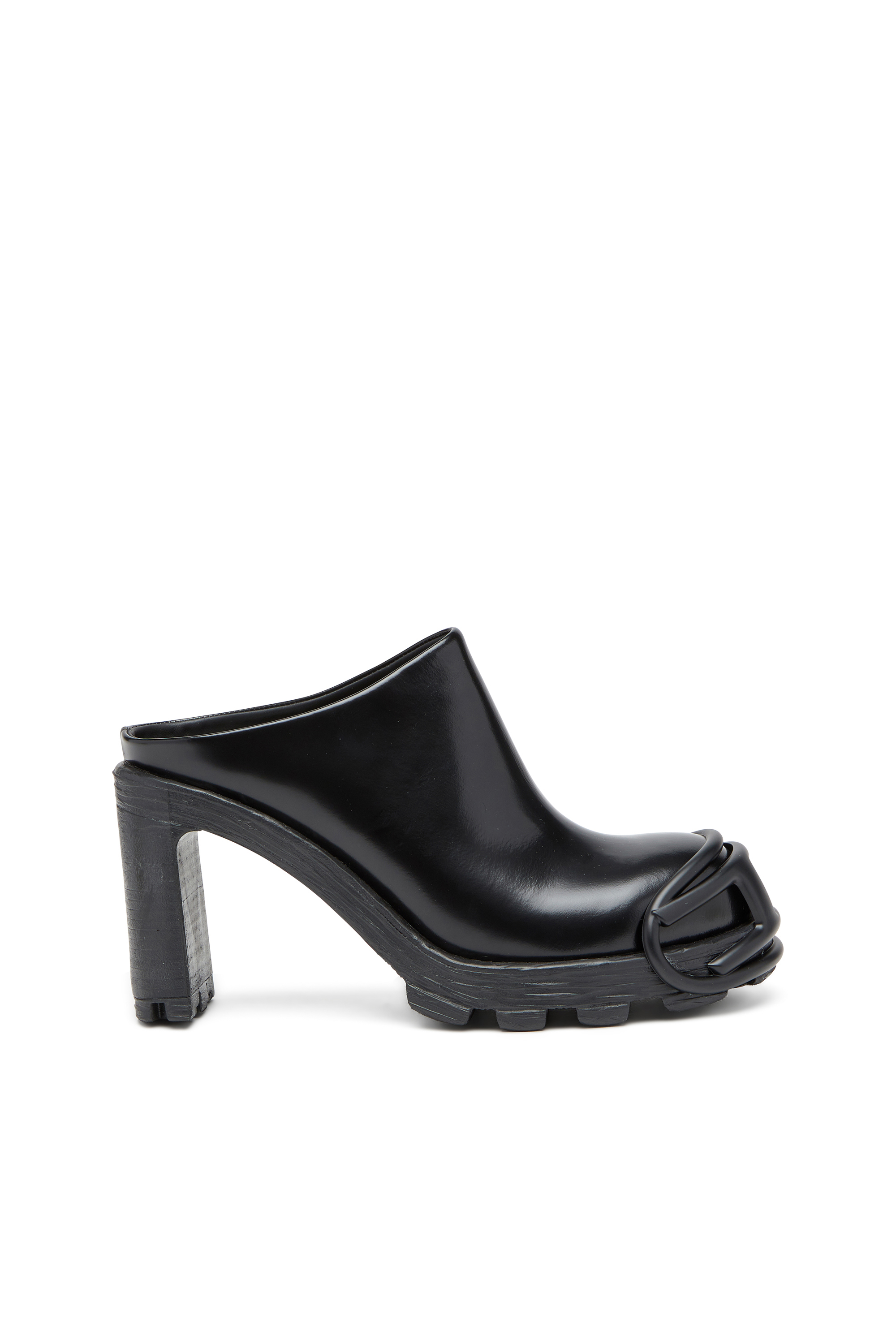 Diesel - D-HAMMER ML D W, Damen D-Hammer-High-Heel-Pantoletten mit Oval D-Plakette in Schwarz - Image 1