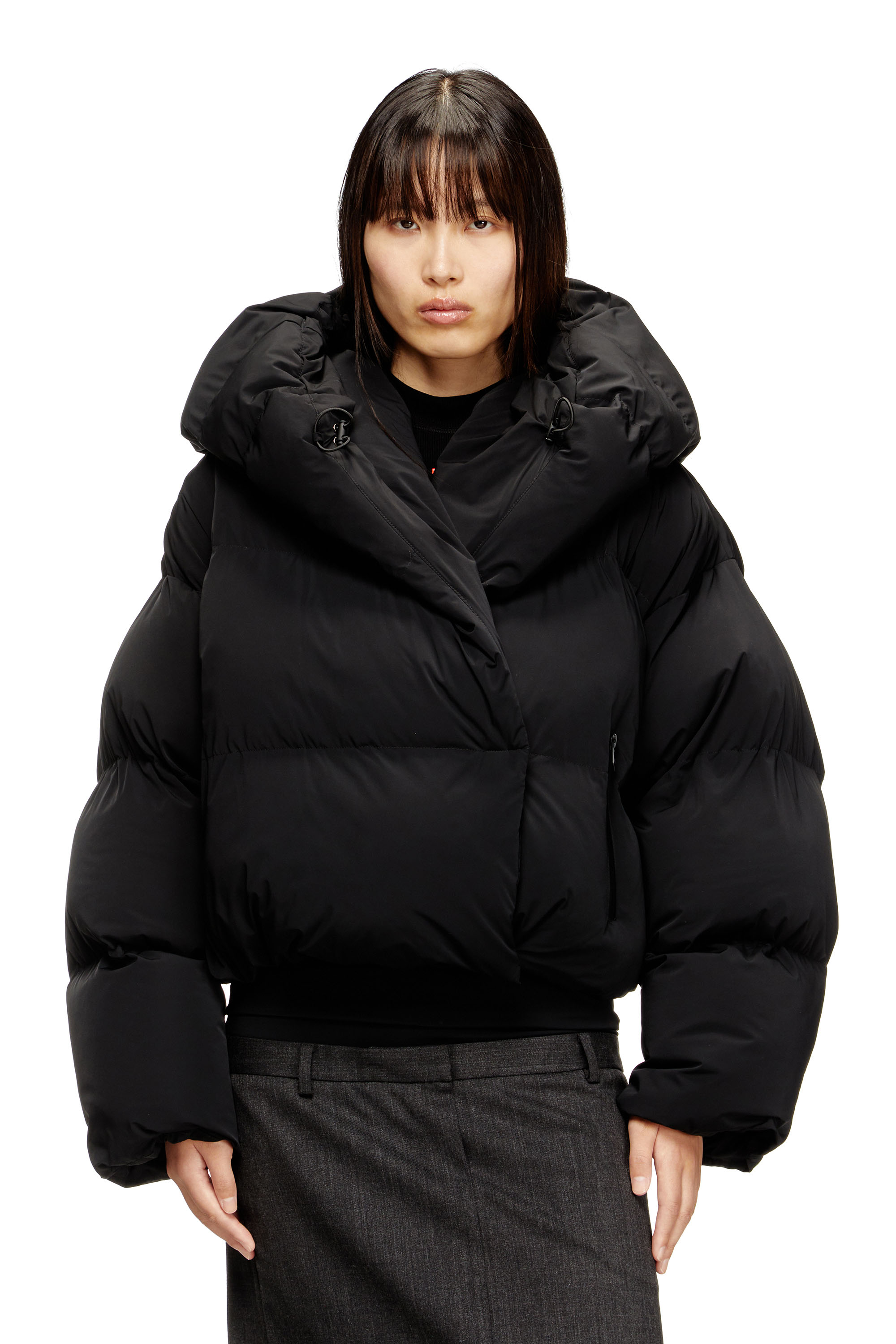 W-ILEY-T1, Schwarz Diesel - W-ILEY-T1, Damen Wickel-Daunen-Jacke aus Bi-Stretch-Nylon in Schwarz - 3
