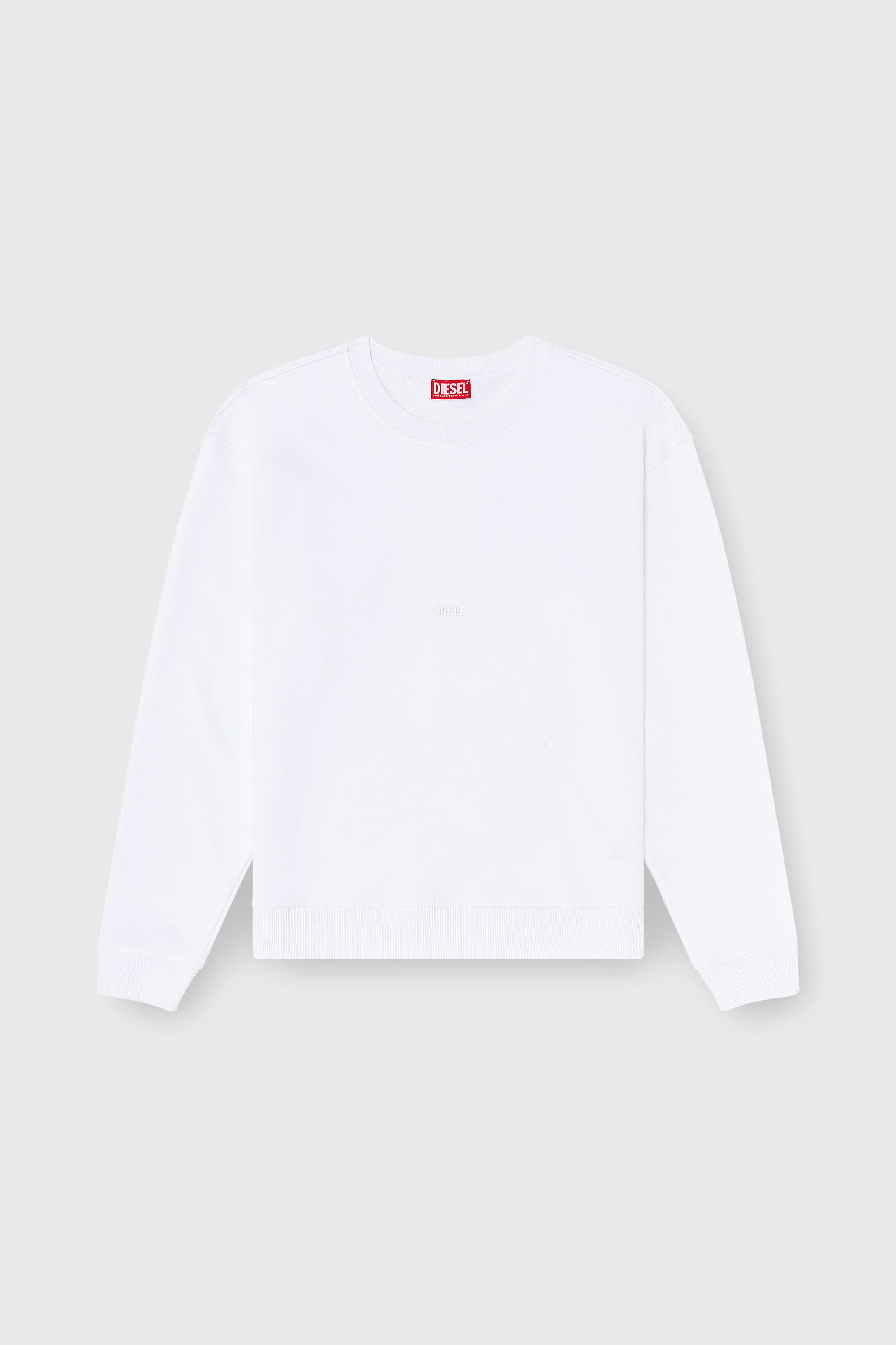 Diesel - S-NORM-AA5, Herren Baumwoll-Sweatshirt mit Mikro-Logo-Stickerei in Wei&szlig; - 2