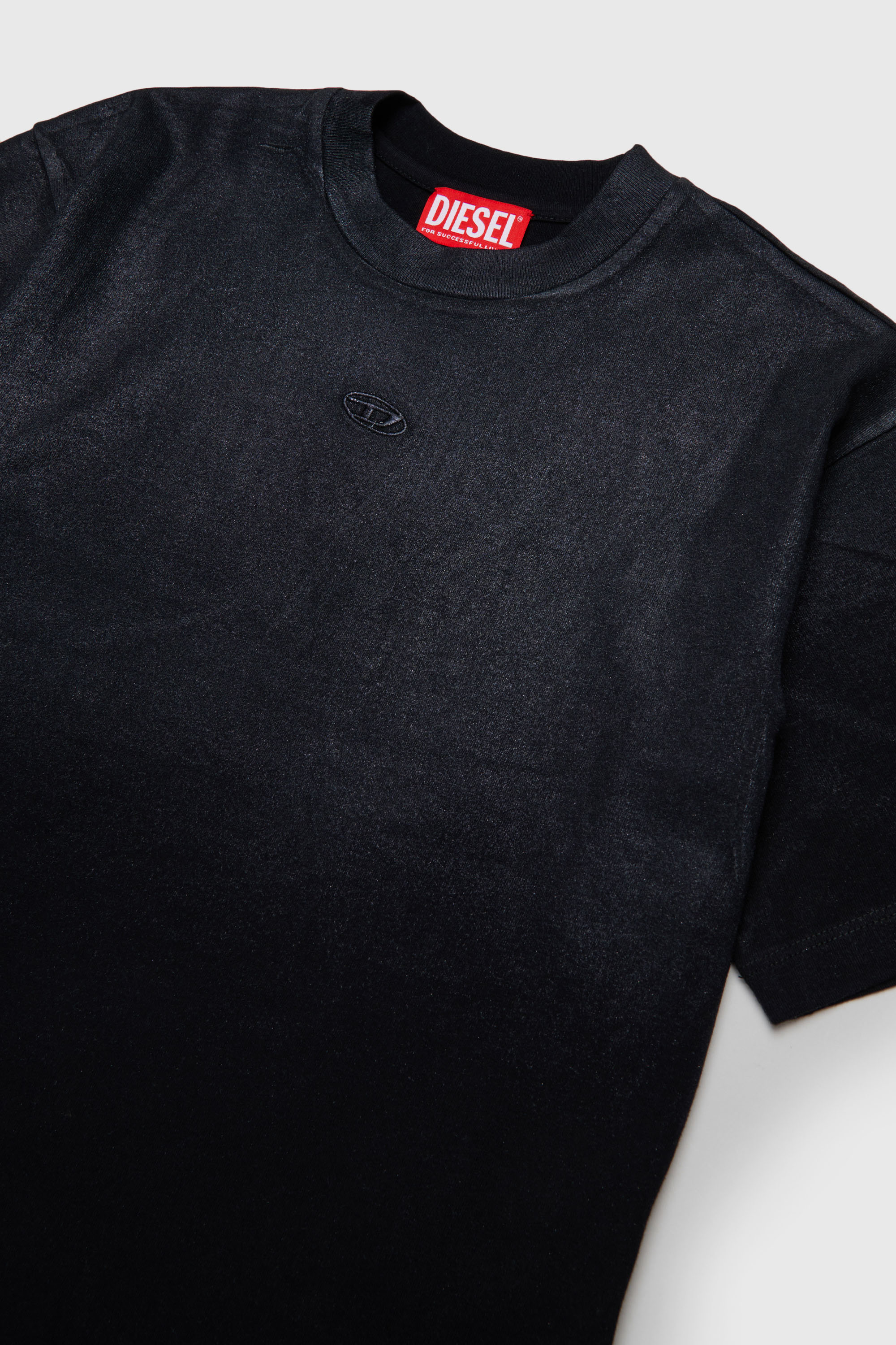 Diesel - TANORMYS2, Woman's Cotton T-shirt with tonal Oval D embroidery in Black - 3