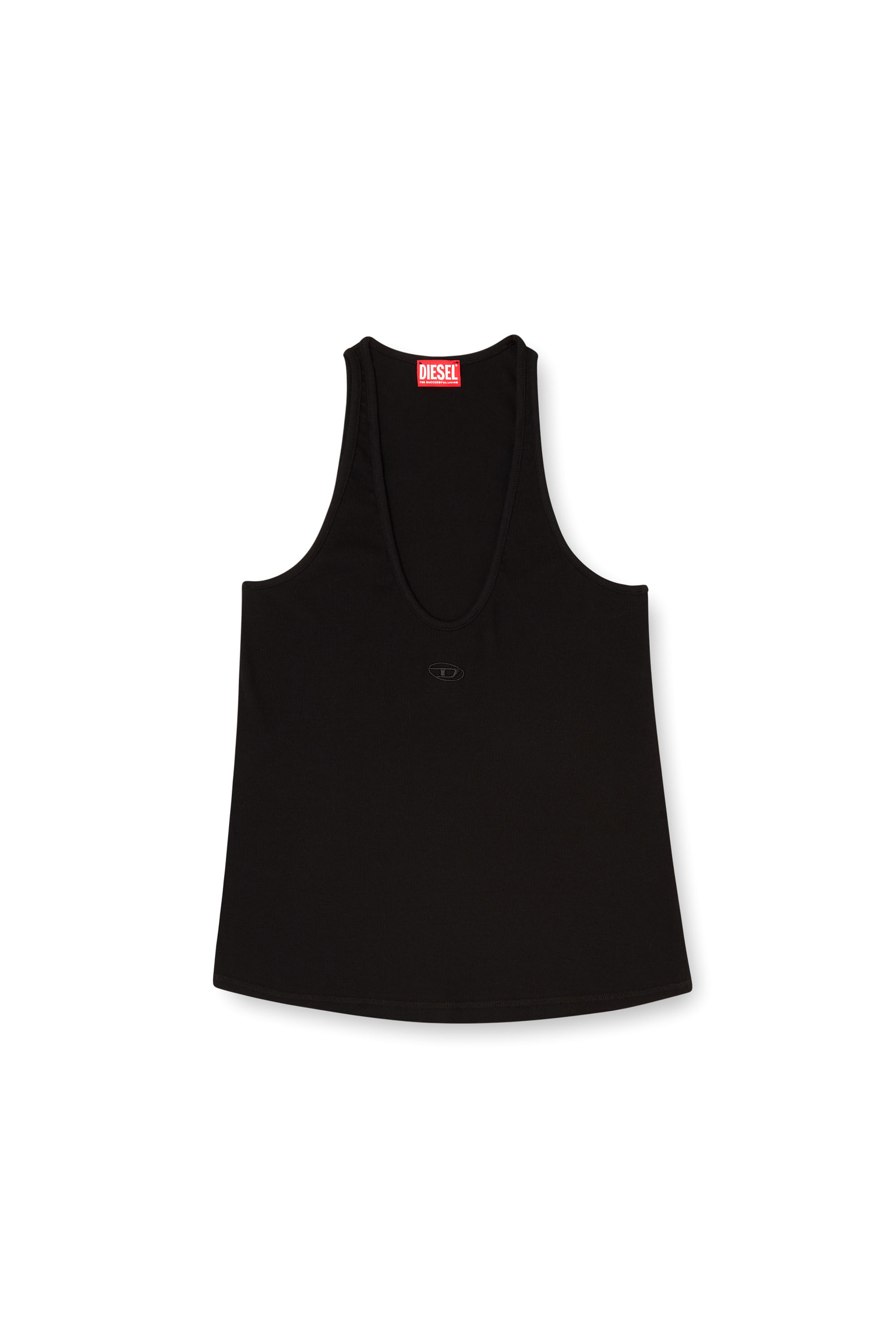 Diesel - T-IPSYA-LKDS, Damen Geripptes Tanktop mit Oval D in Schwarz - 2