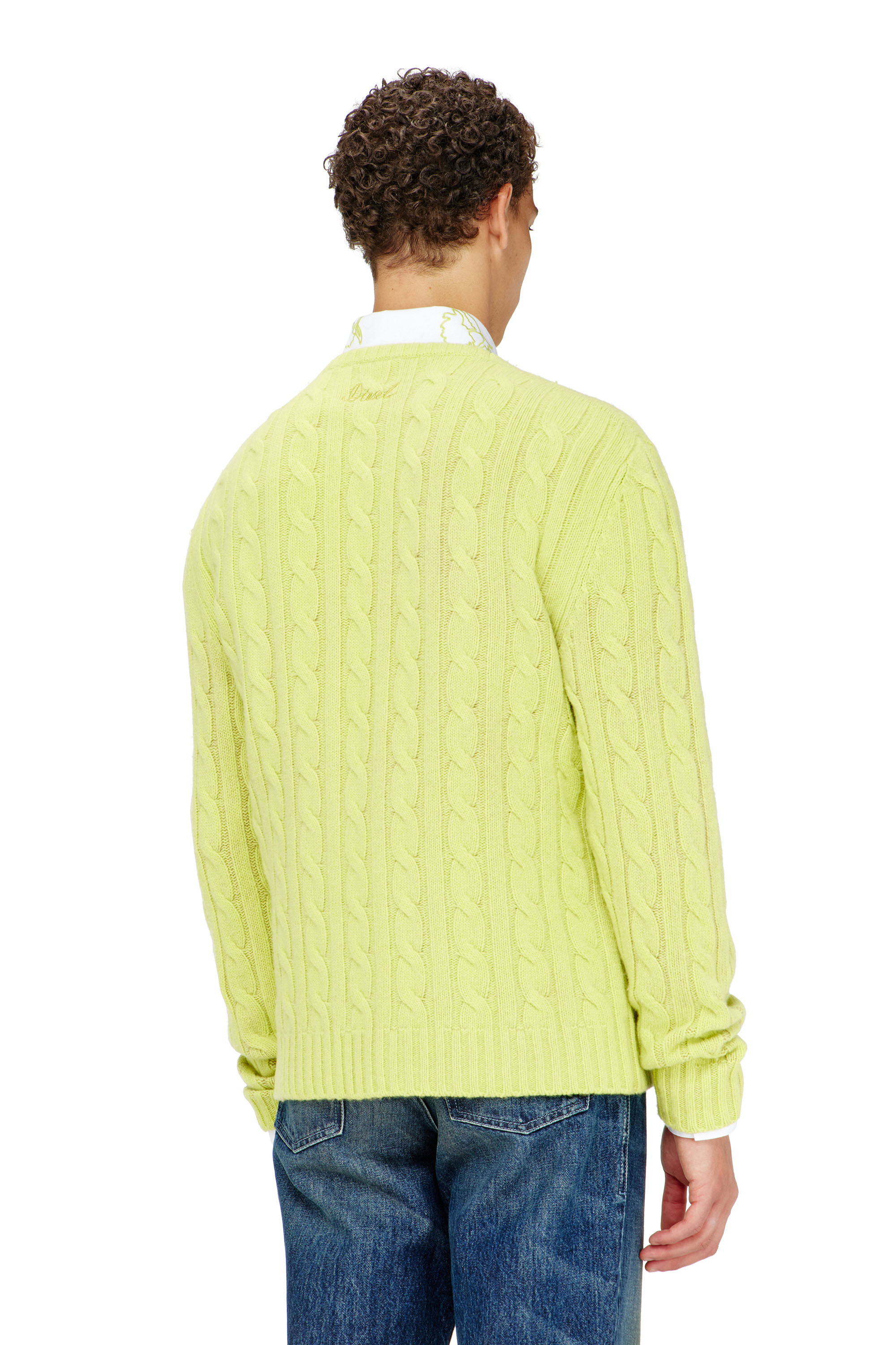 Diesel - K-RINO, Herren Offener Cardigan aus floraler Zopfmusterstrick in null - 3