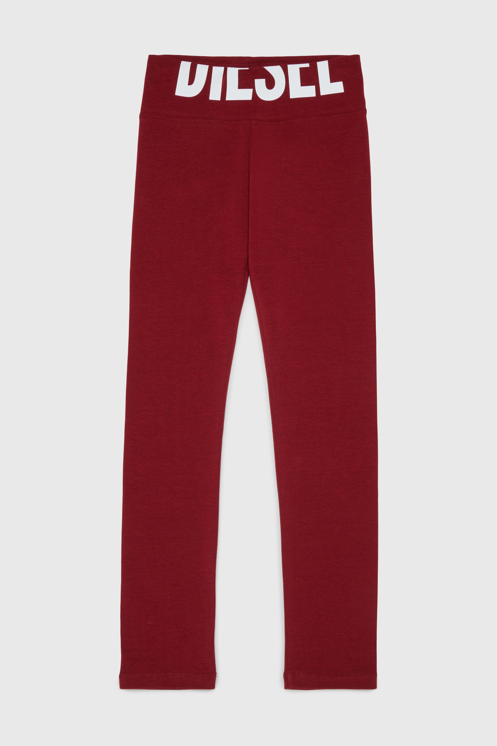 Diesel - PCEFY, Damen Baumwoll-Leggings mit abgeschnittenem Logo in Rot - 1