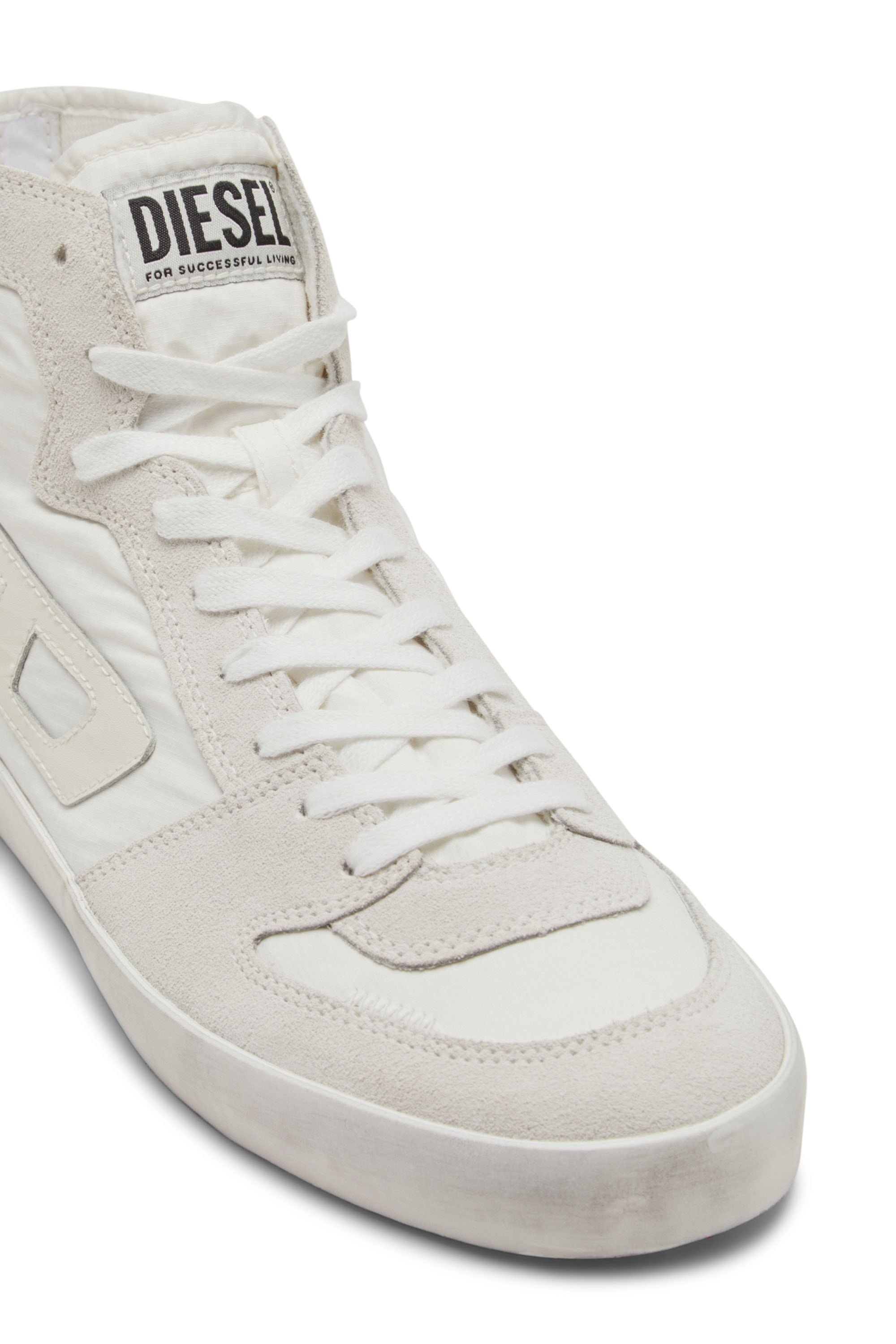 Diesel - S-LEROJI D-1 MID, Herren High-Top-Sneakers aus gepolstertem Ripstop und Veloursleder in Weiß - 4