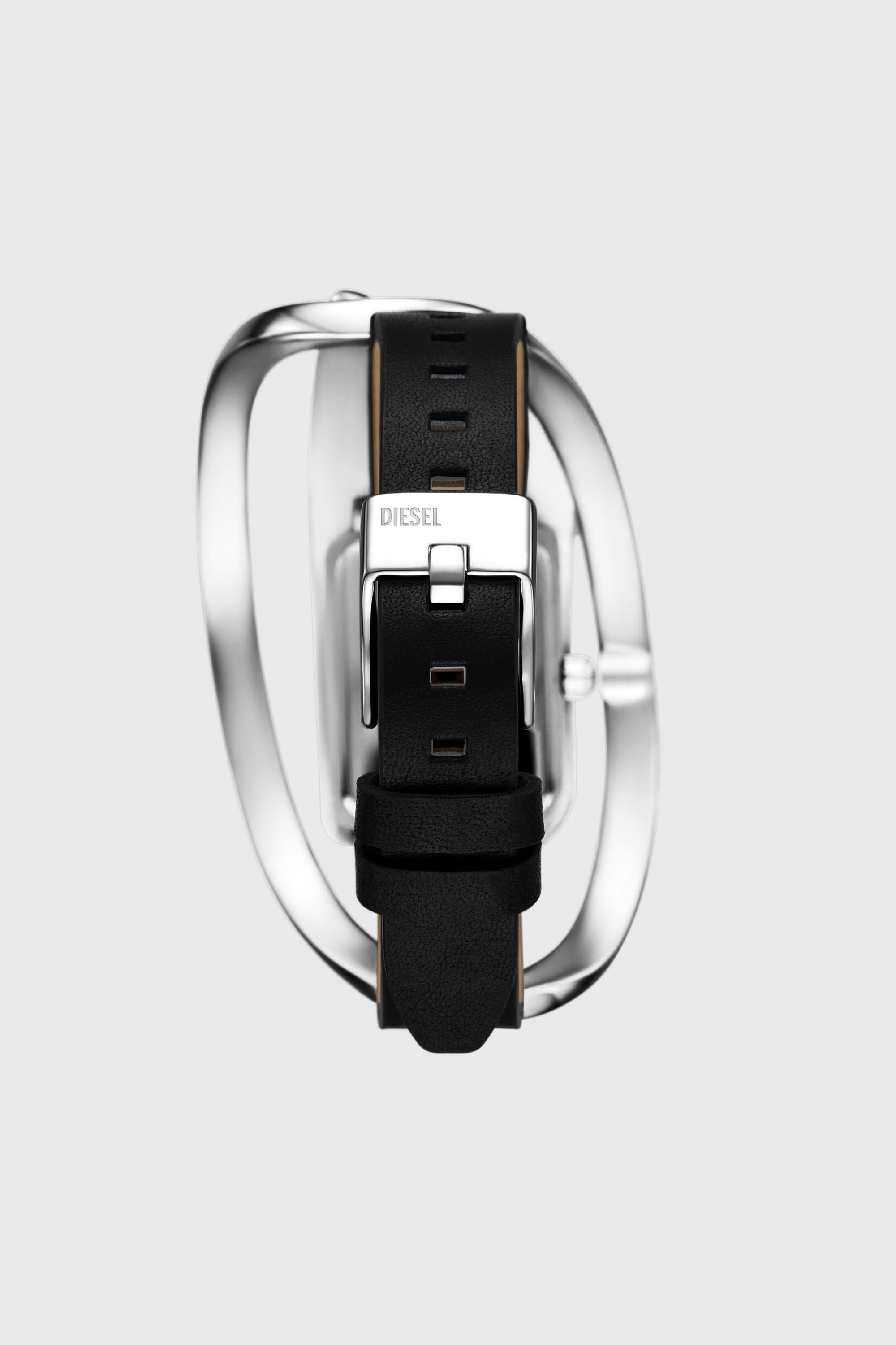 Diesel - DZ5627 WATCH, Damen Wrap-D Schwarze Lederuhr in Silber/Schwarz - 2