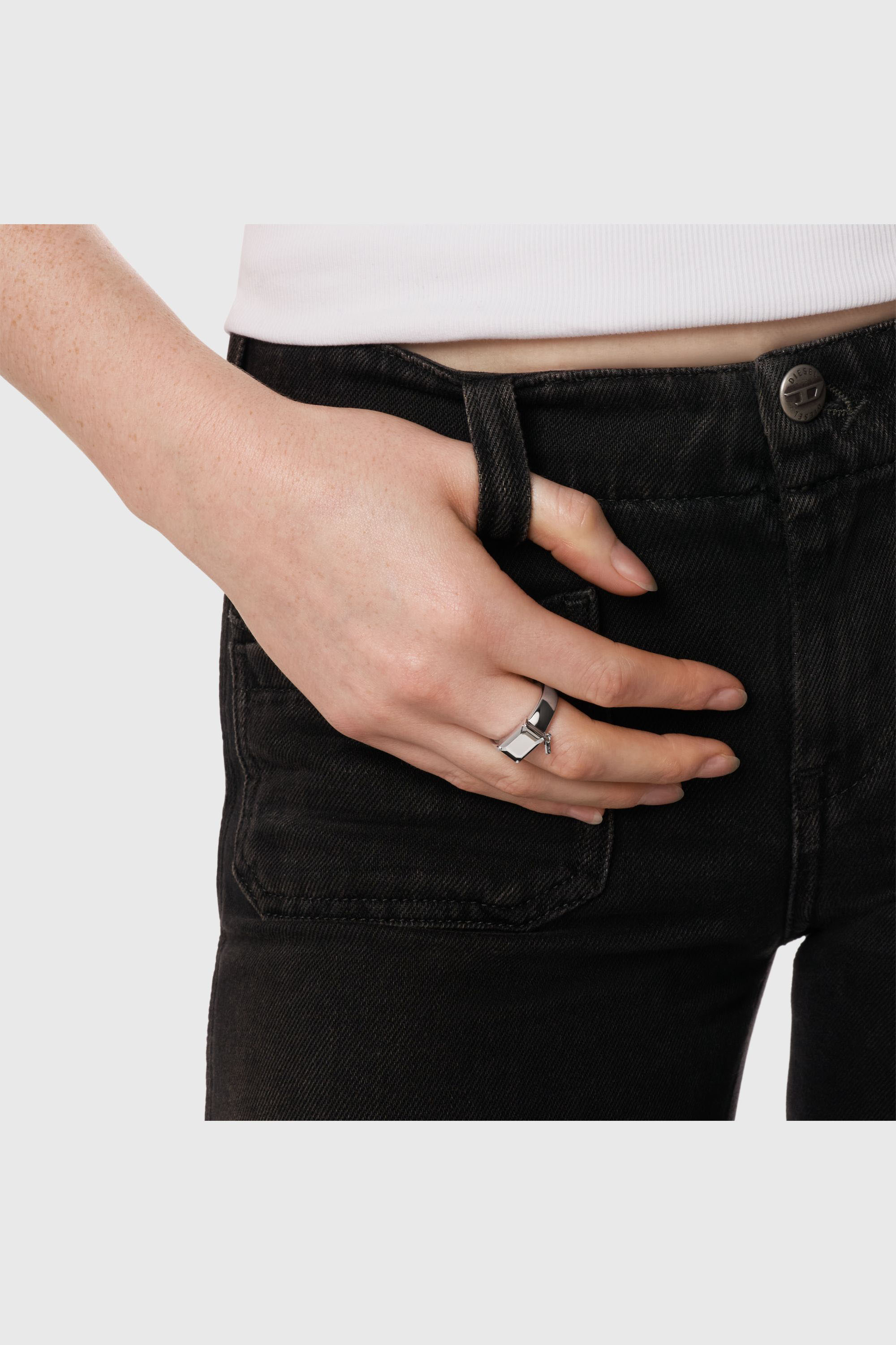 Diesel - DL1365040 STERLING SILVER JEWEL, Unisex Sterlingsilber-Zentralfokus-Ring in Silber - 3
