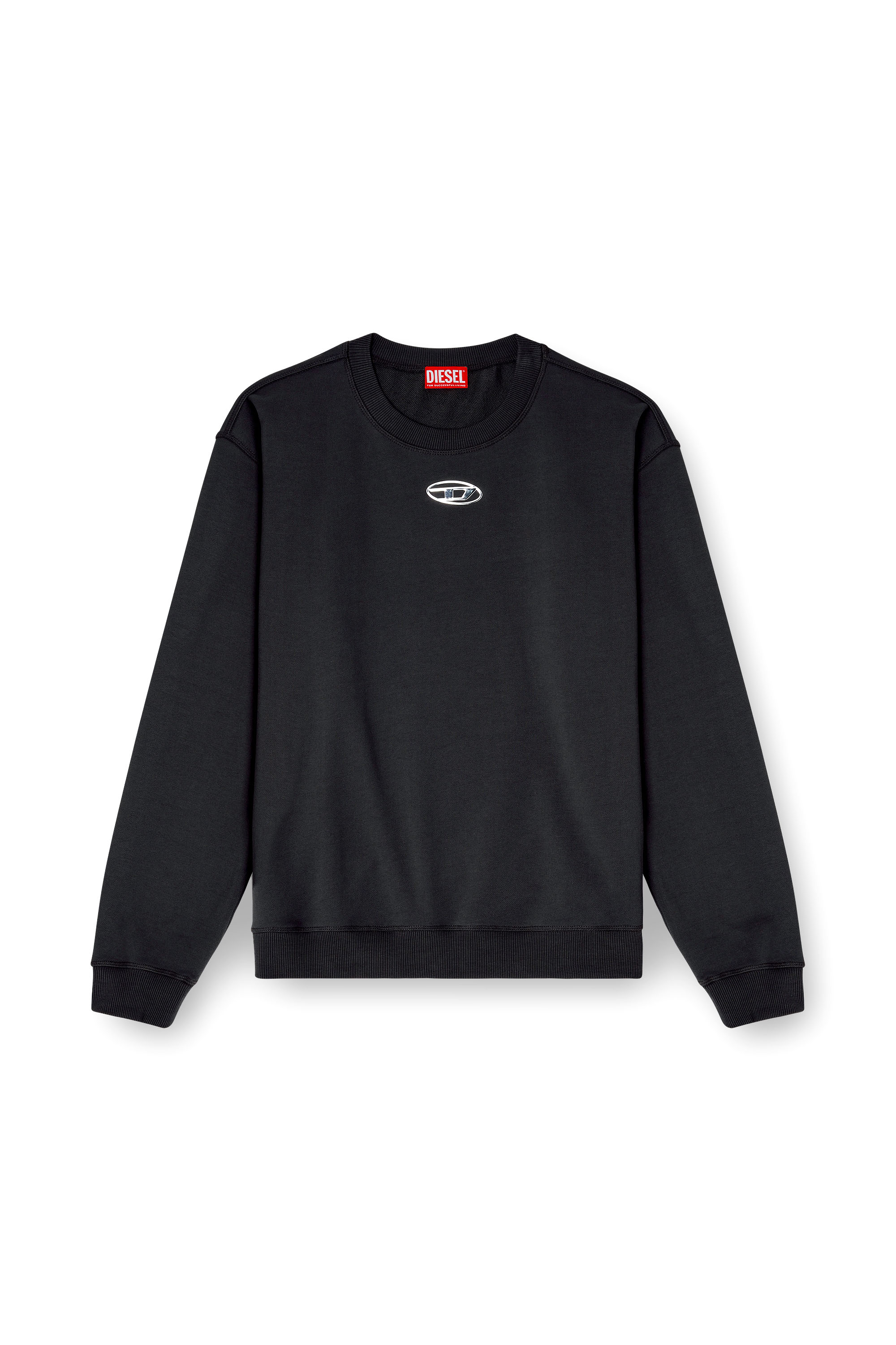 Diesel - S-NORM-IOD, Herren Normaler Hoodie mit metallischem Oval D in Schwarz - 3
