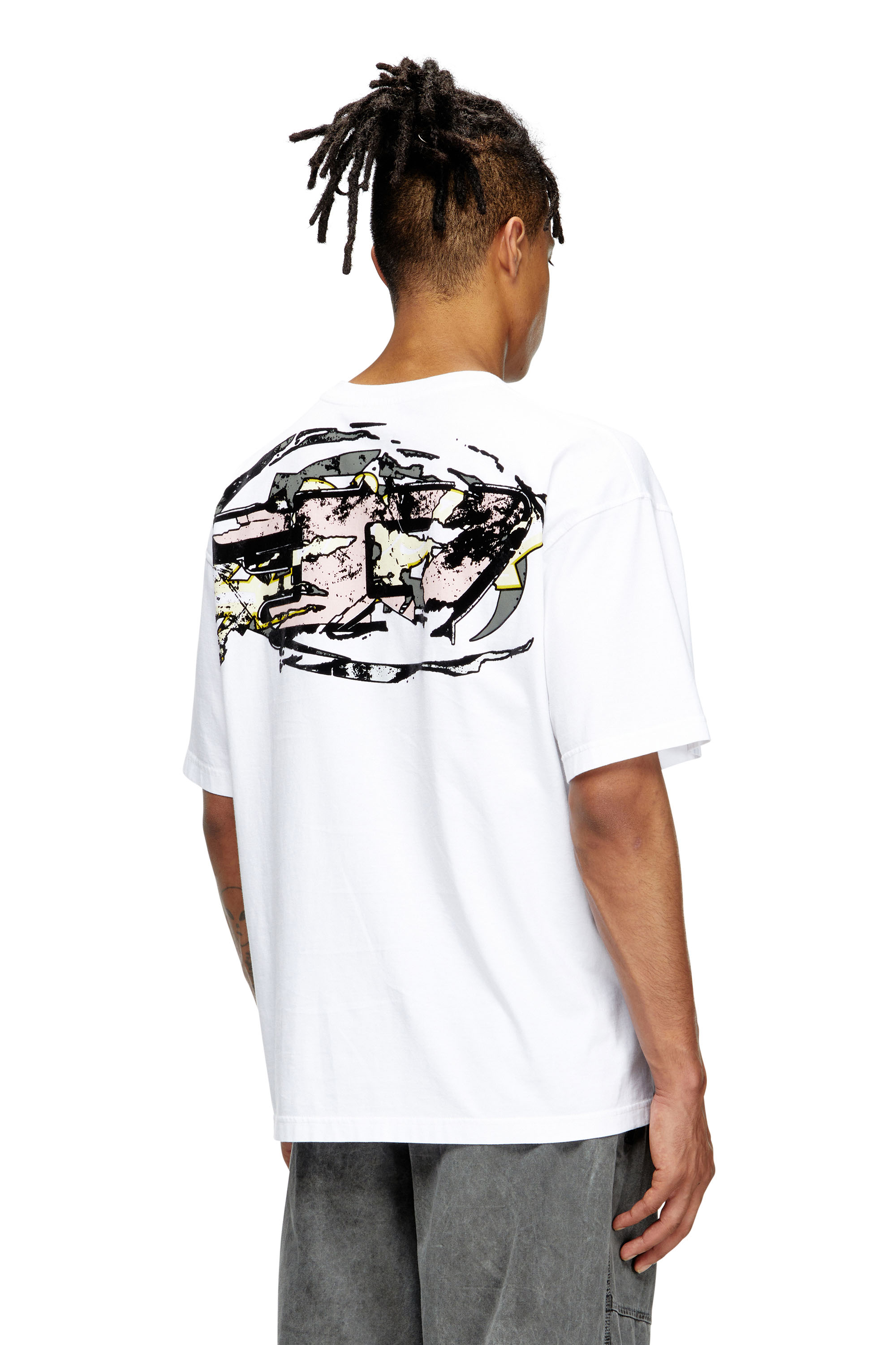 Diesel - T-BOXT-T24, Herren T-Shirt mit Oval D-Logo in Weiß - 4