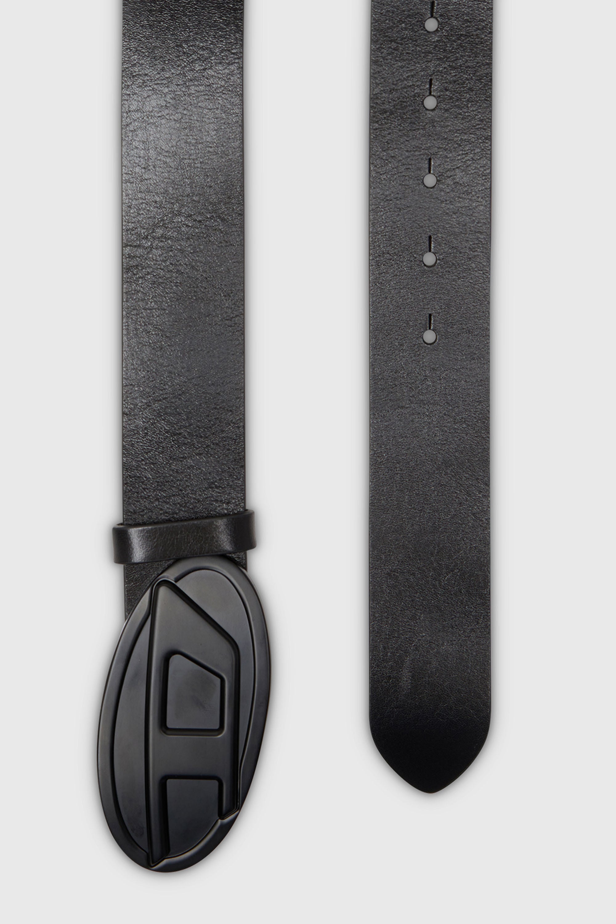 Diesel - B-1DR 2.0, Damen 4 cm breiter G&uuml;rtel aus Leder mit Oval D-Plakette in Schwarz - 2