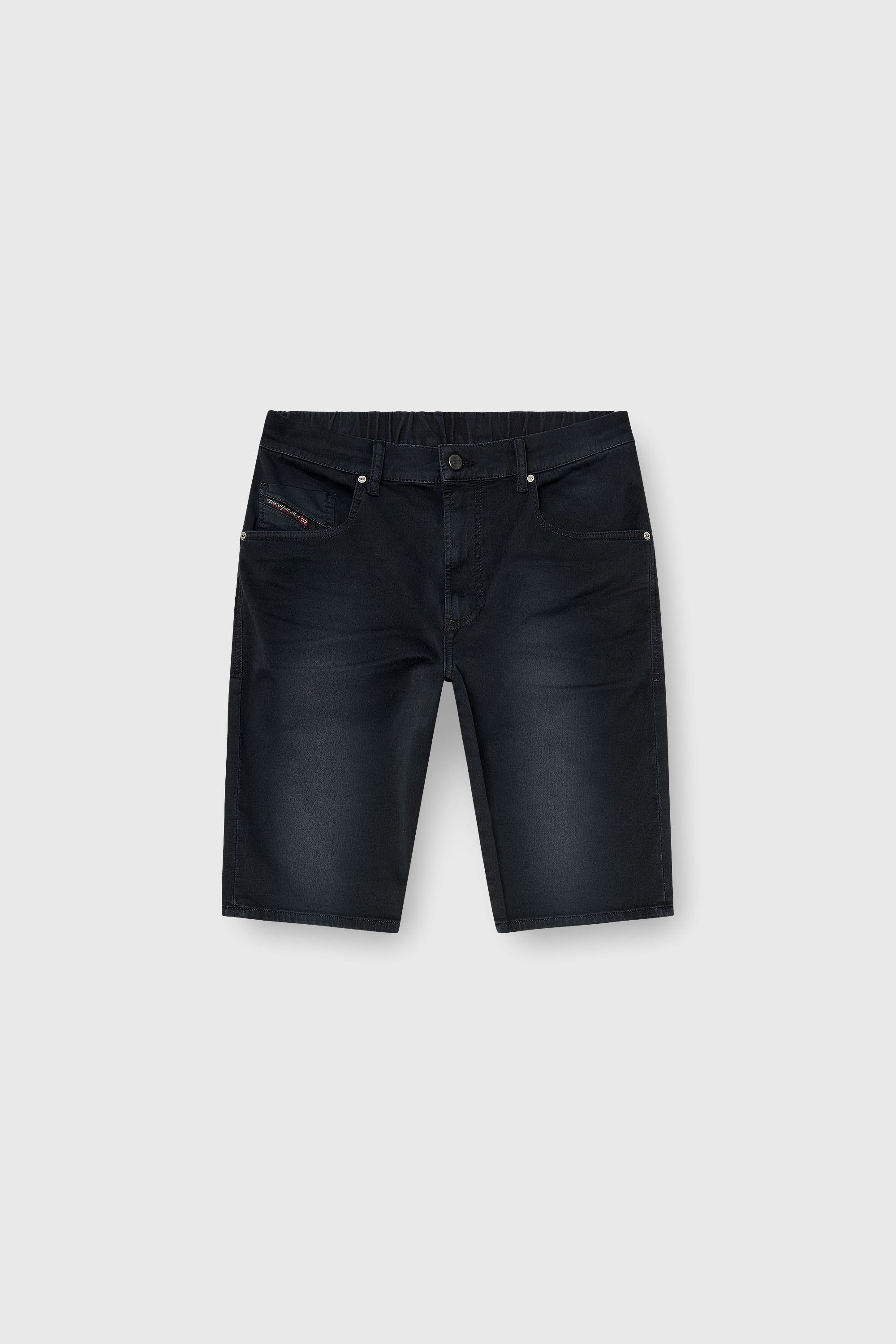 Diesel - 2033 D-KROOLEY-SHORT-BW JOGG, Man's Slim shorts in coloured denim in Black - 2