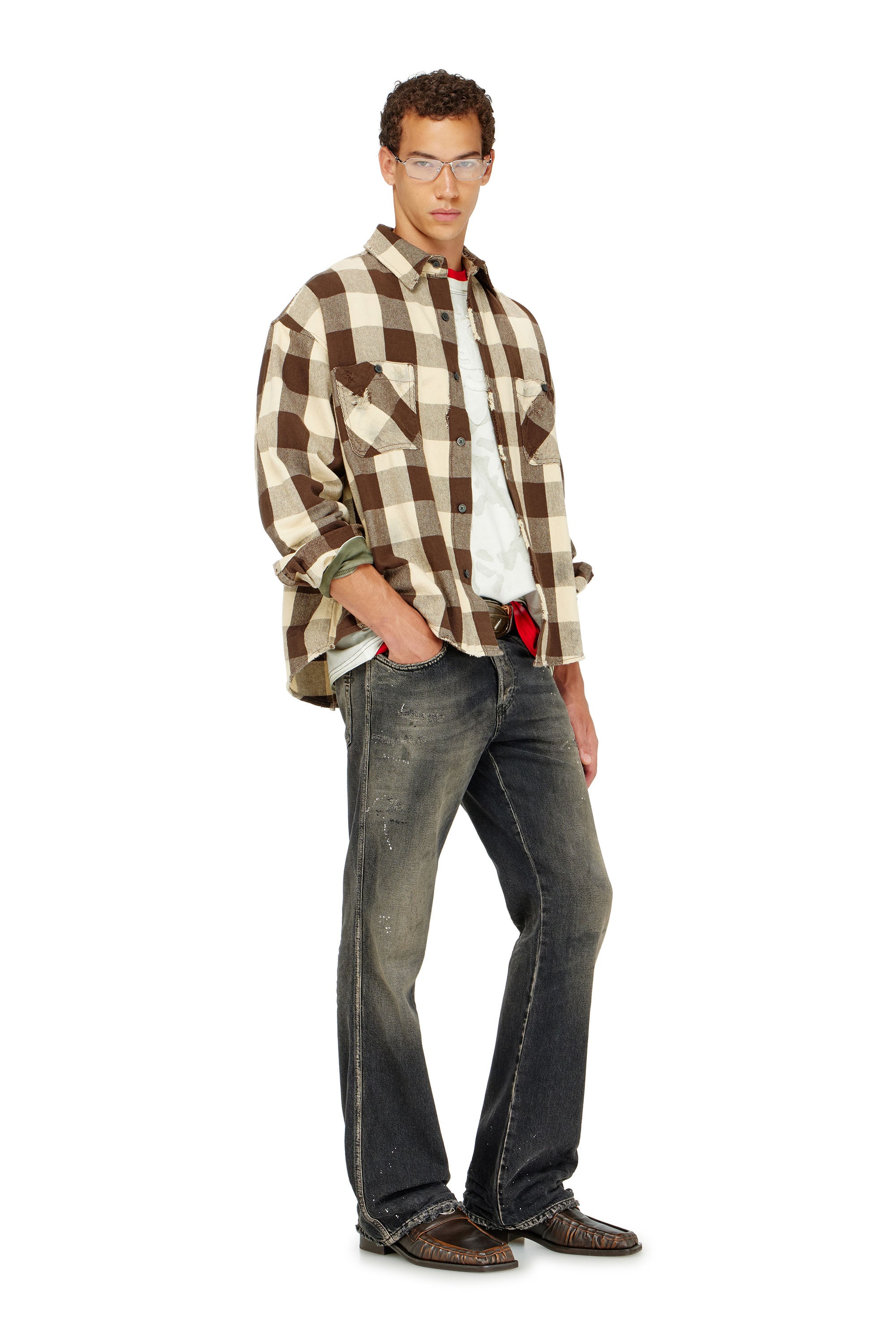Diesel - S-DRUM, Herren Karohemd mit distressed-Effekt in null - 2