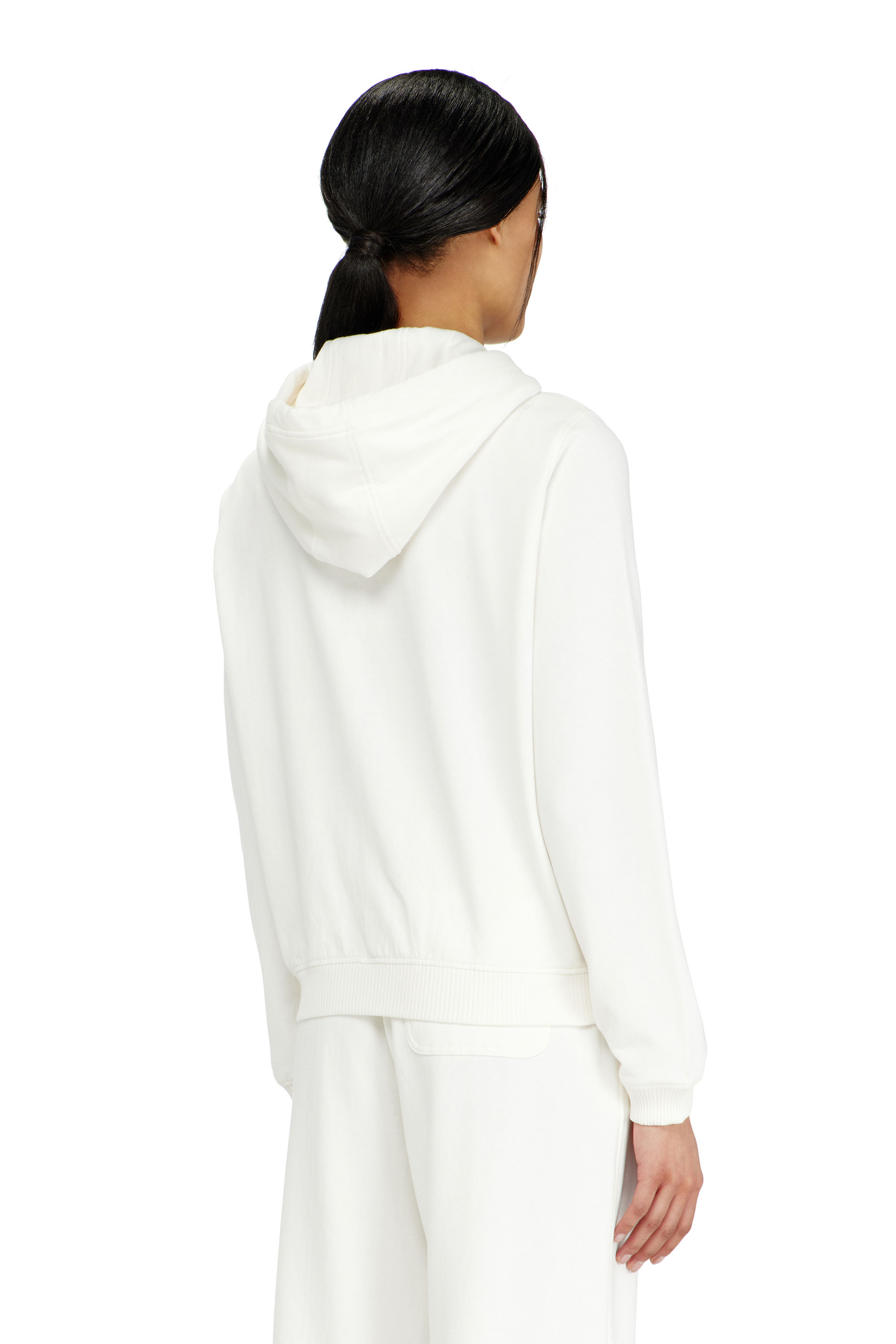 Diesel - HARRIET-D-CORE, Damen Kapuzenpullover aus aufgerauter Baumwollmischung in Wei&szlig; - 4