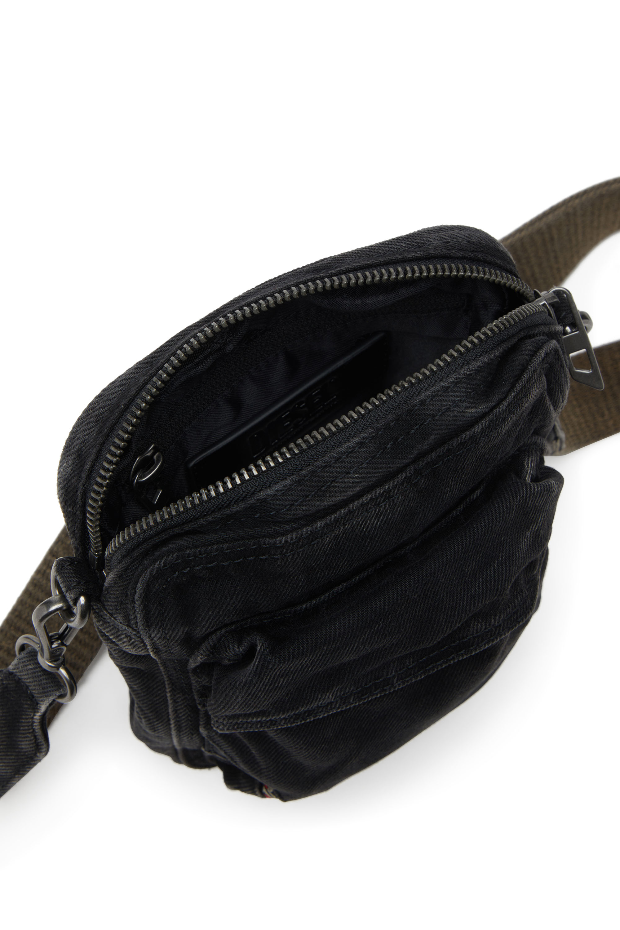 Diesel - MULTI-PKTS CROSSBODY X, Herren Multi-Pkts-Crossbody-Tasche aus gewaschenem-Denim in Schwarz - 5