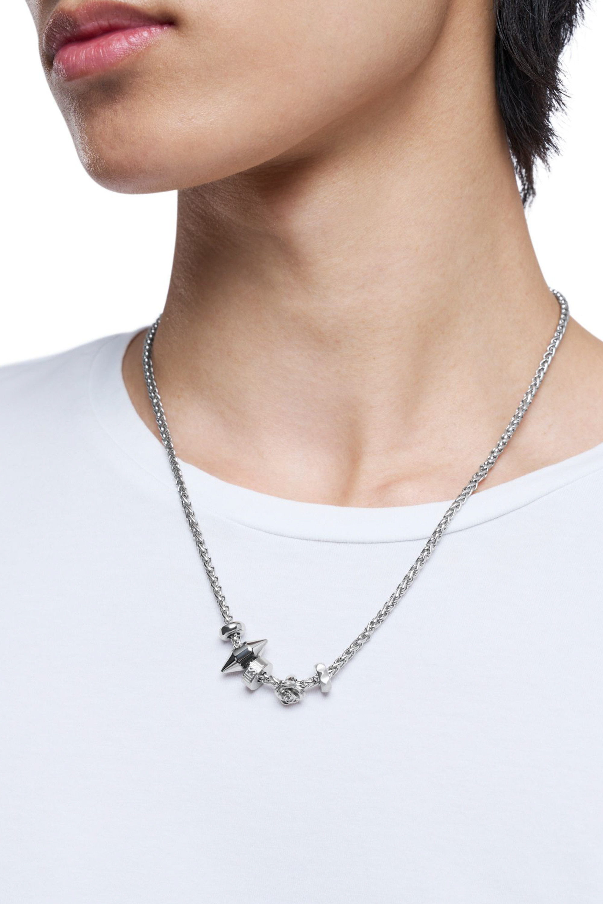 Diesel - DX1623040 JEWELLERY, Unisex Halskette mit Anhänger aus Edelstahl in Silber - 4