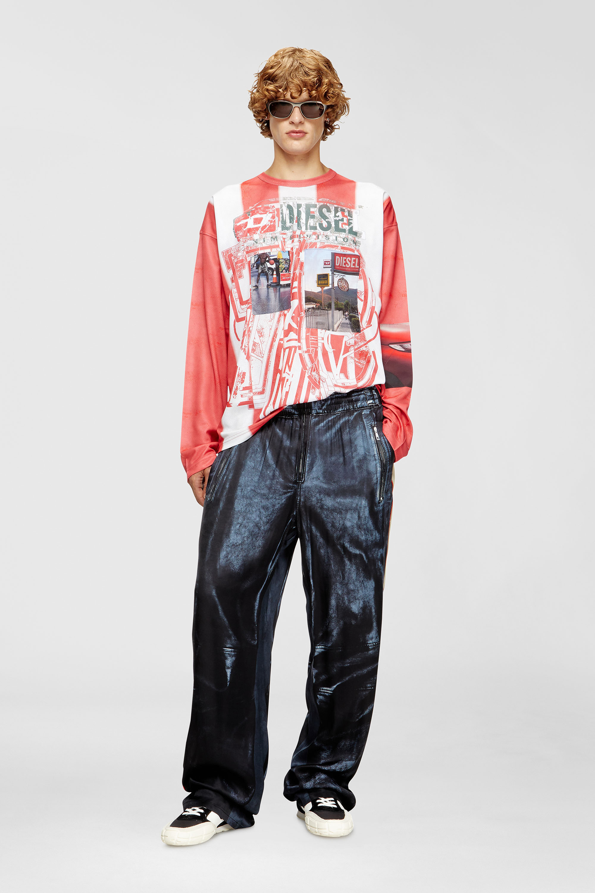 Diesel - S-PAGODHA LOW, Man's S-Pagodha-Sneakers in leather, suede and ripstop in Black/Red - 2