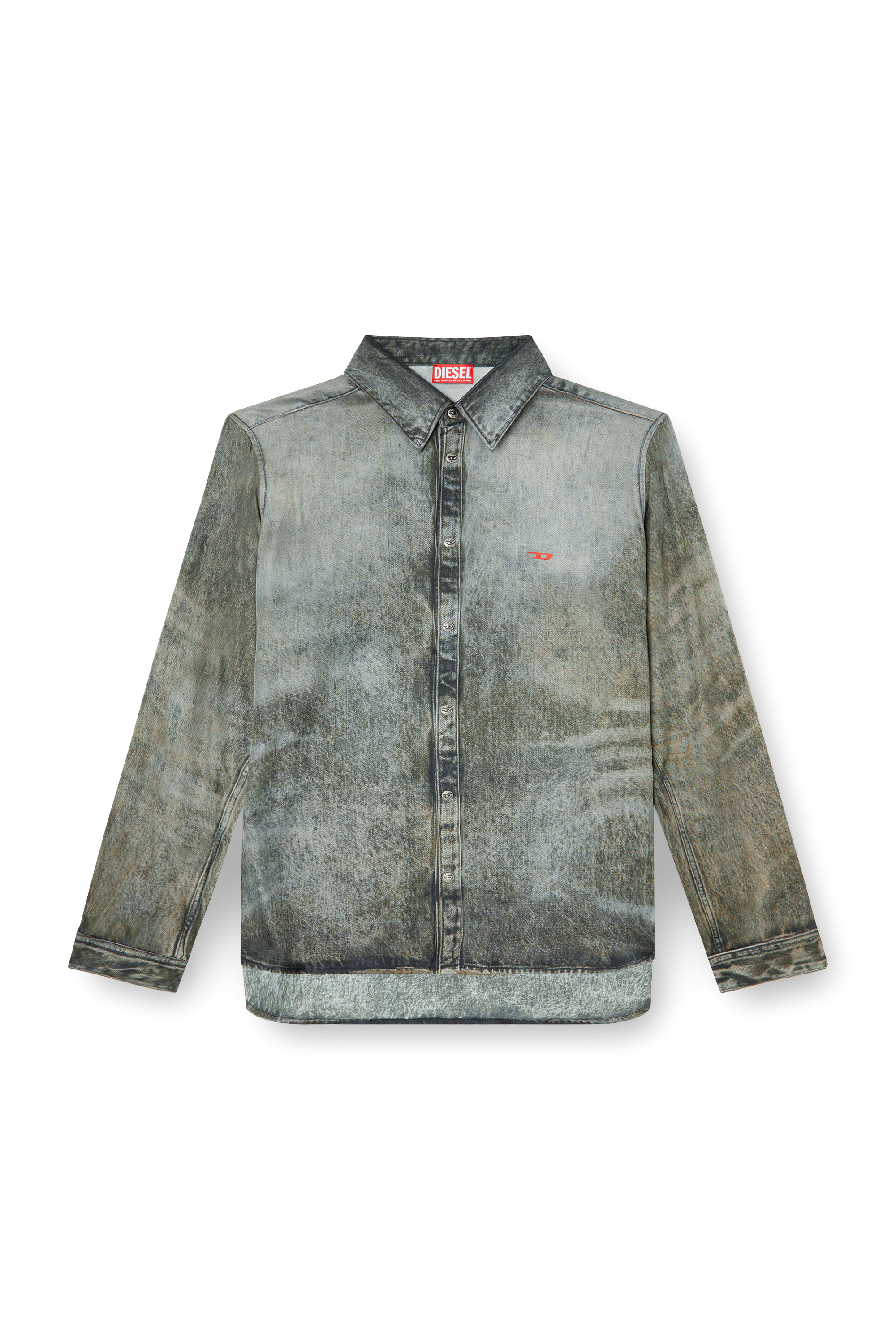 Diesel - S-SIMPLY-LKCT, Herren Hemd aus Viskose im Denim-Look in Schwarz - 2