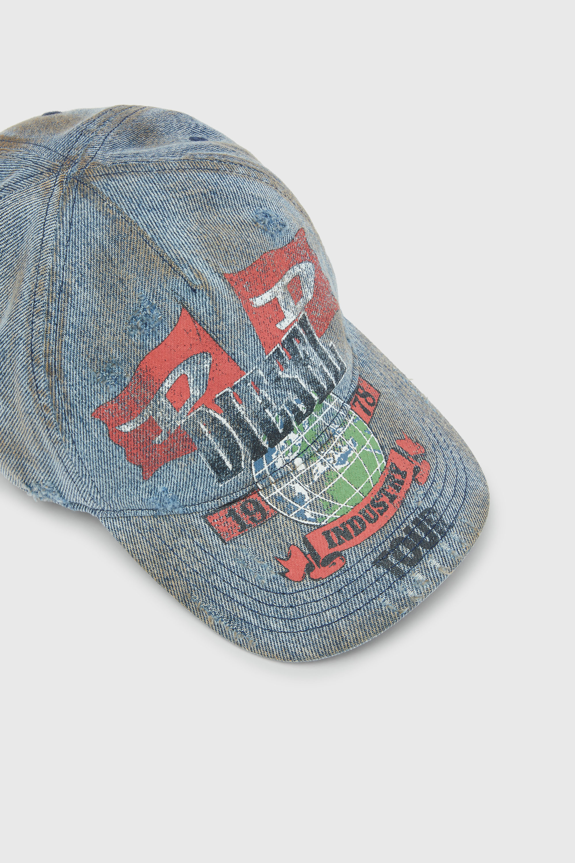 Diesel - C-ROCK, Herren Baseballkappe aus Denim mit Konzertgrafik in Hellblau - 3