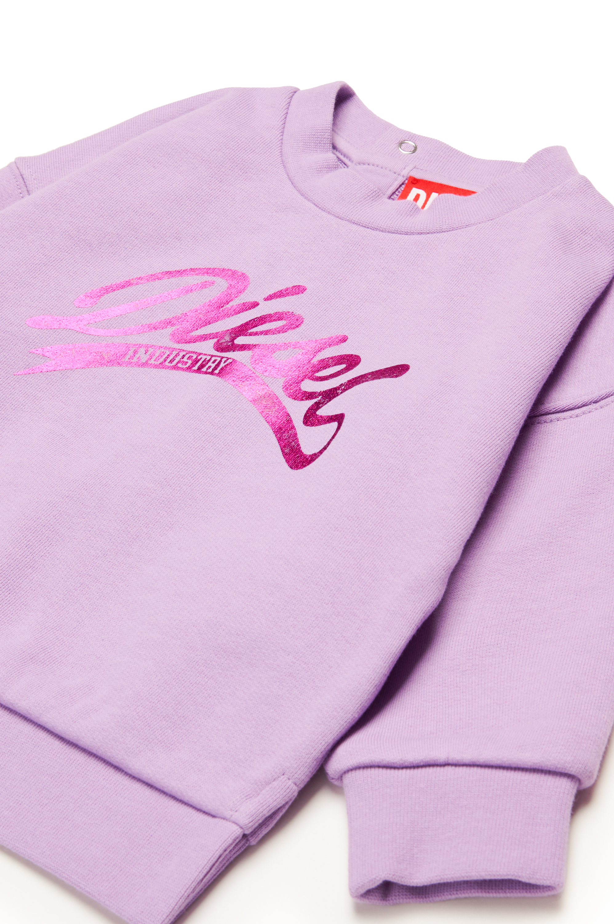 Diesel - SFLOWERB, Damen Sweatshirt aus Baumwolle mit Metallic-Logo in Lila - 3