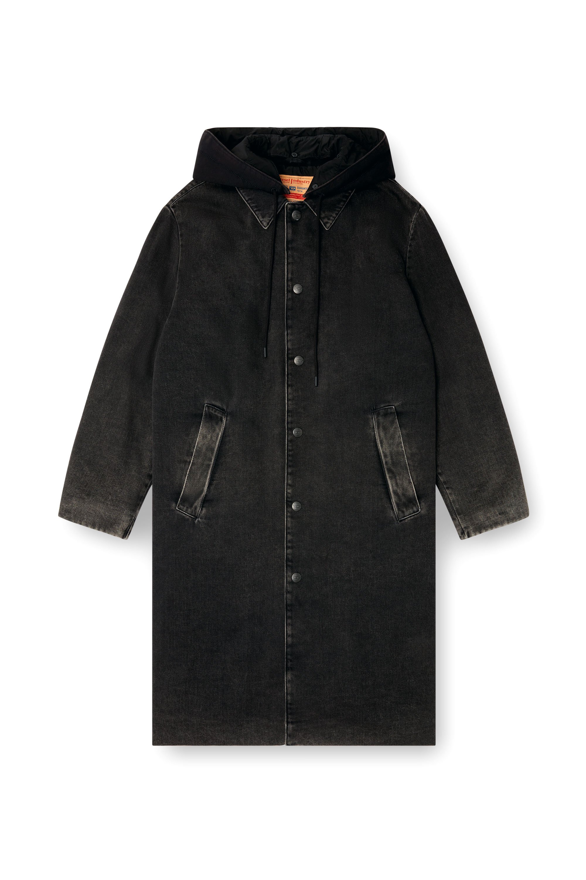 Diesel - D-JAKO-S, Man's Hybrid coat in denim and jersey in Black - 3