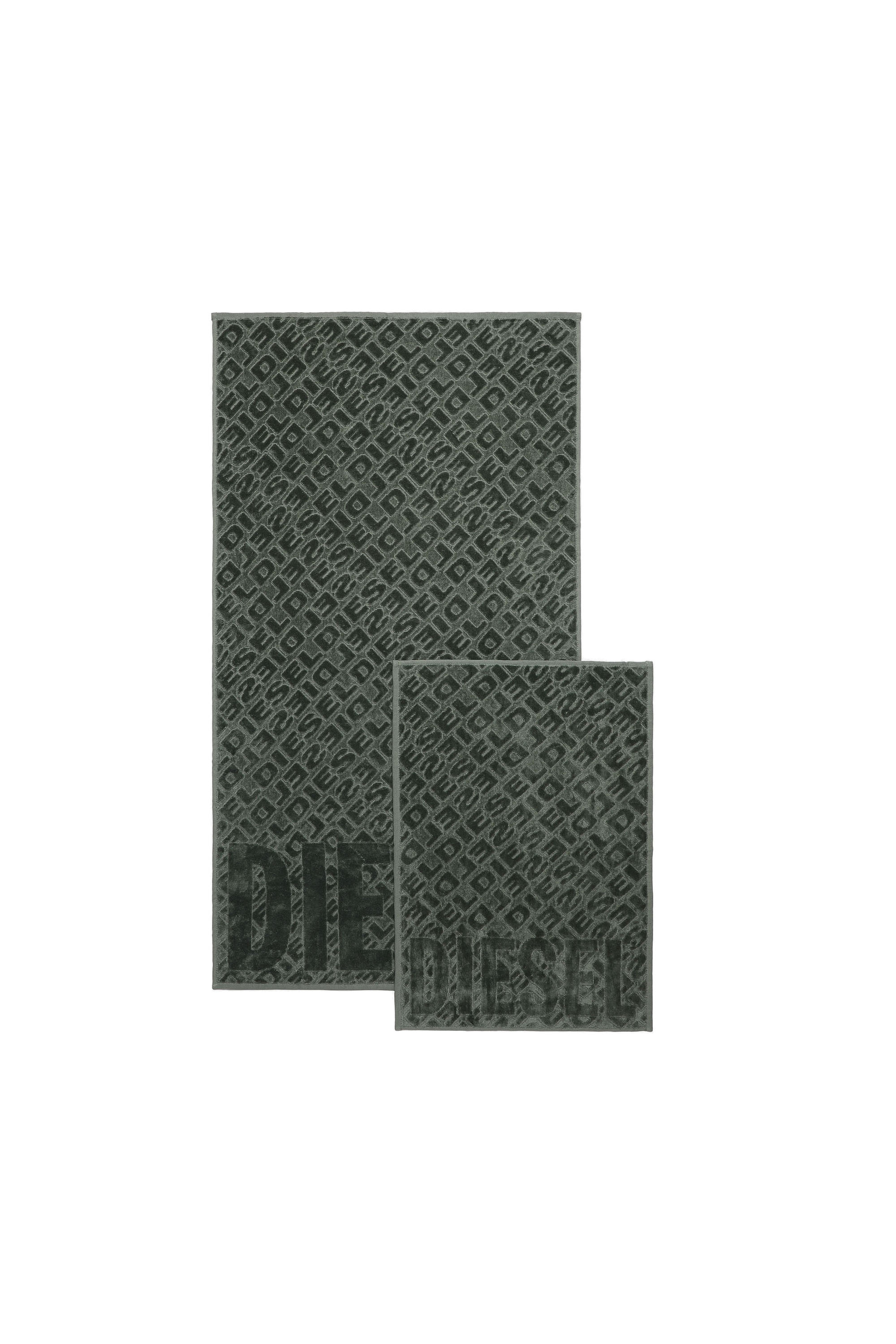 Diesel - COPP 3DLOGO         1+1, Unisex Handtuch im Zweierpack 3D LOGO in Grün - 2