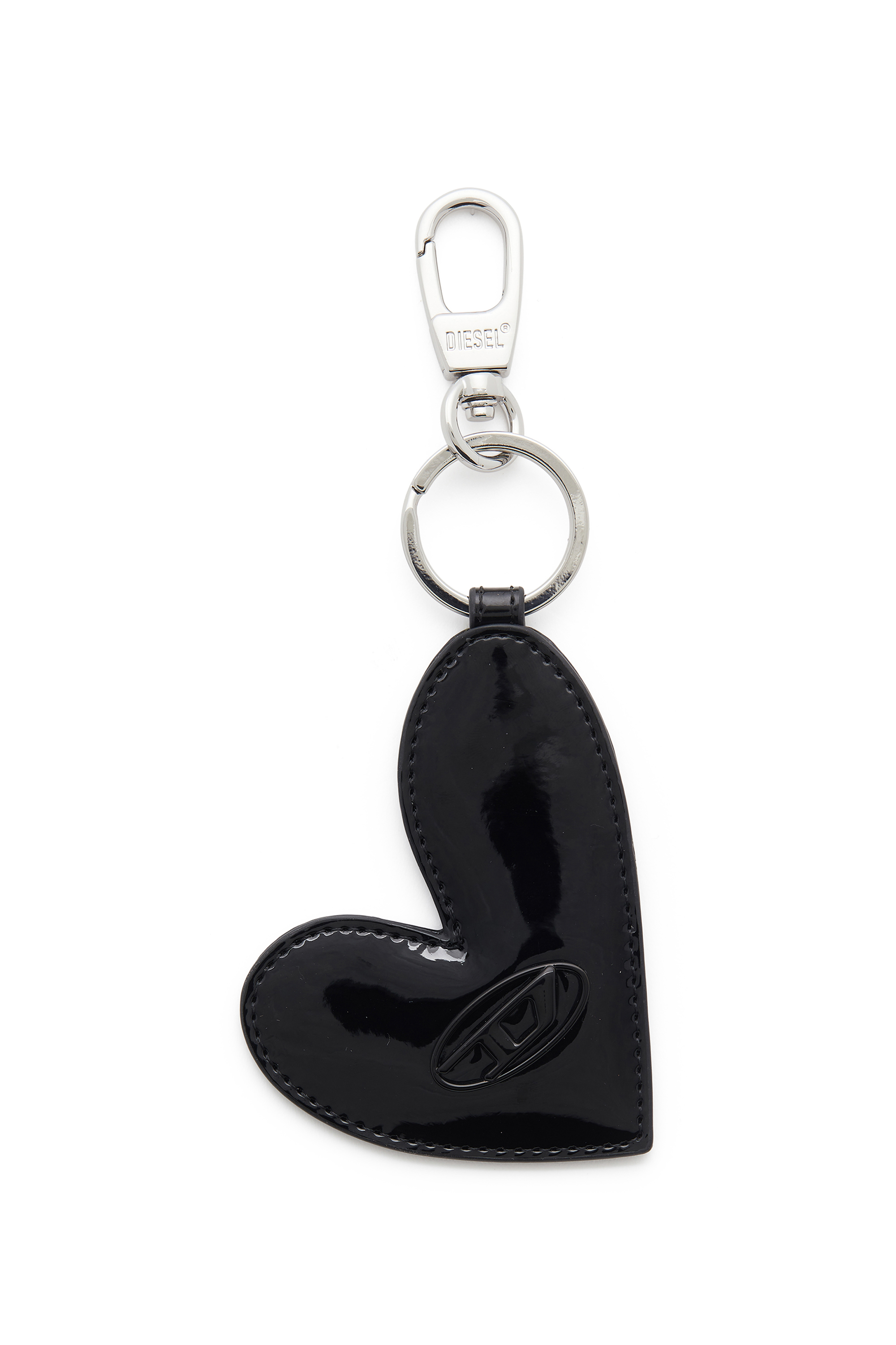 Diesel - PLAY HEART MIRROR, Damen Herzf&ouml;rmiger Anh&auml;nger mit gl&auml;nzendem Finish in Schwarz - 1