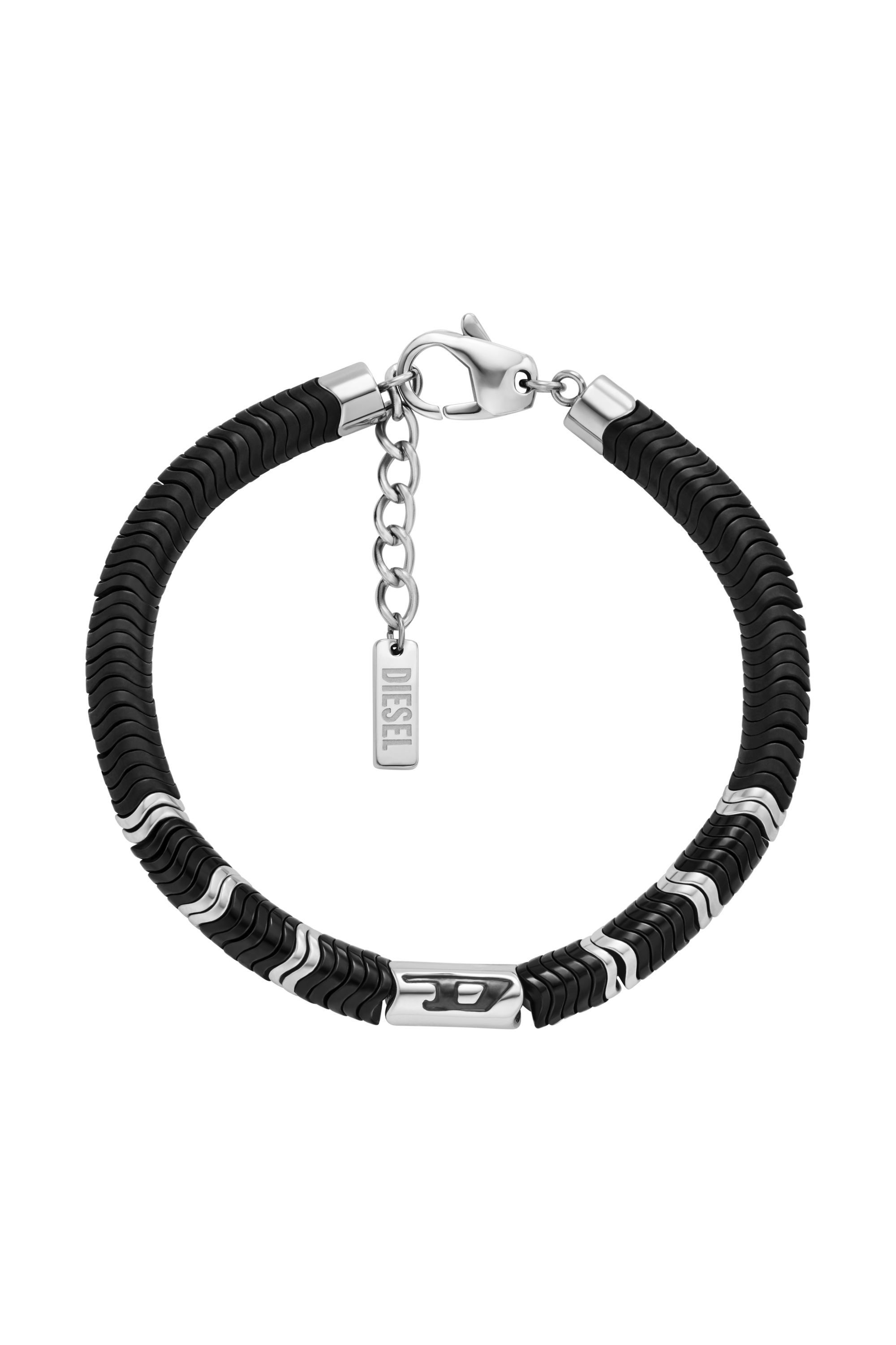 Diesel - DX1574931 JEWEL, Unisex Perlenarmband aus Hämatit in Schwarz - 1