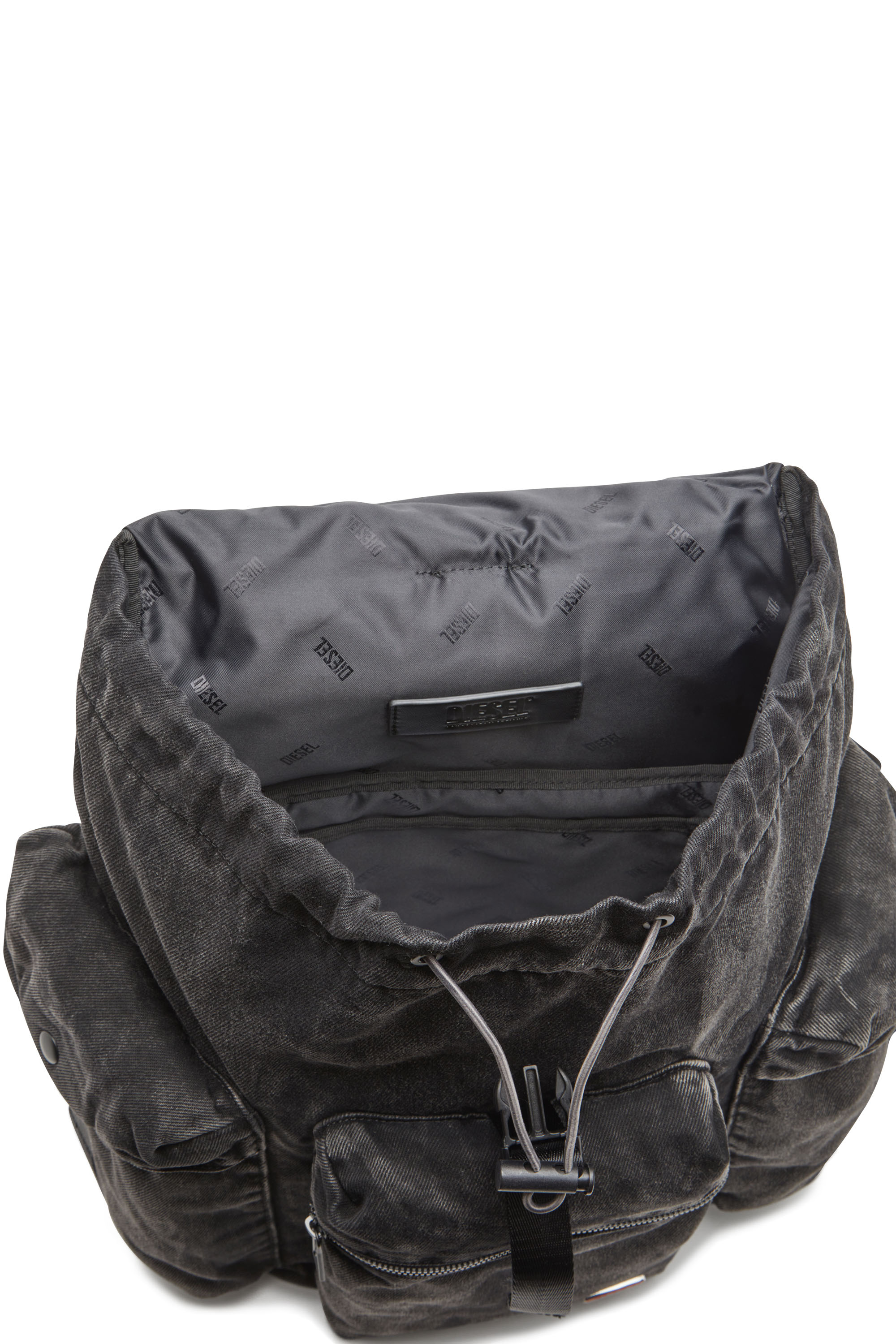 Diesel - UTLT BACKPACK, Herren Utlt Backpack-Utility-Rucksack aus Denim in Wolken-Optik in Schwarz - 4