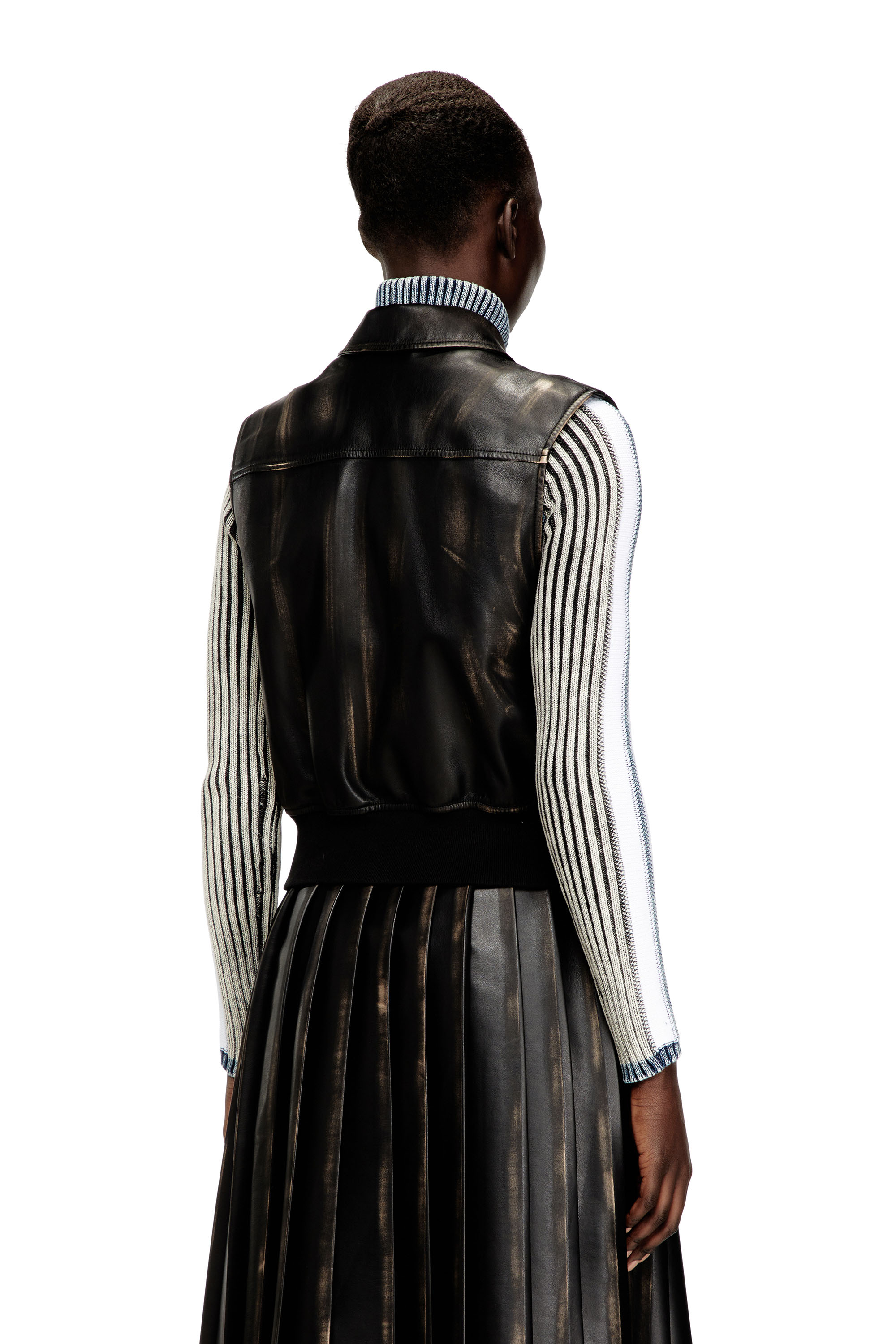 Diesel - G-INKO, Damen Bomberweste mit Used-Effekt in Braun - 4