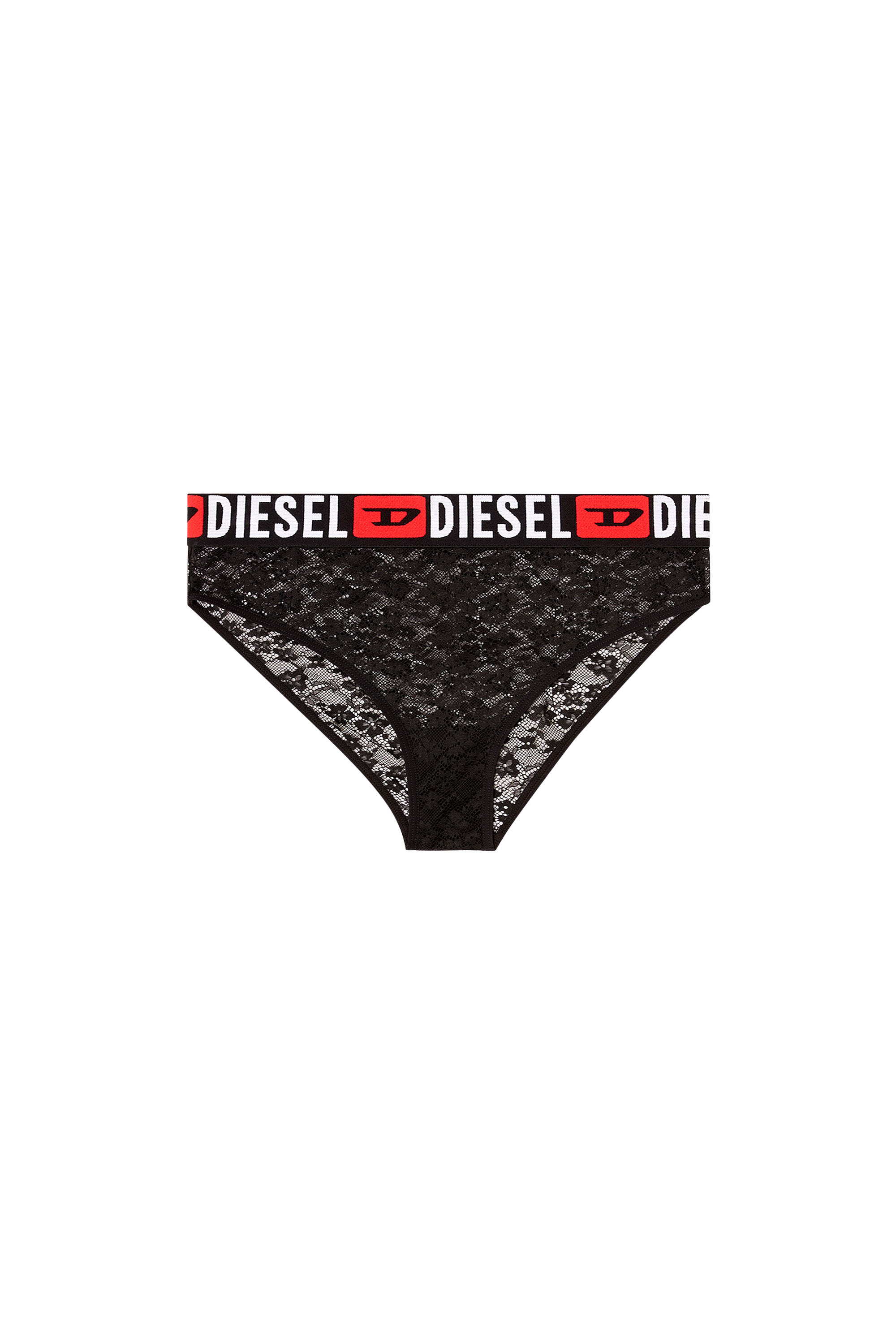 Diesel - SAM-D-CORE, Damen Nylonspitzenhöschen mit Diesel-Logo in Schwarz - 3