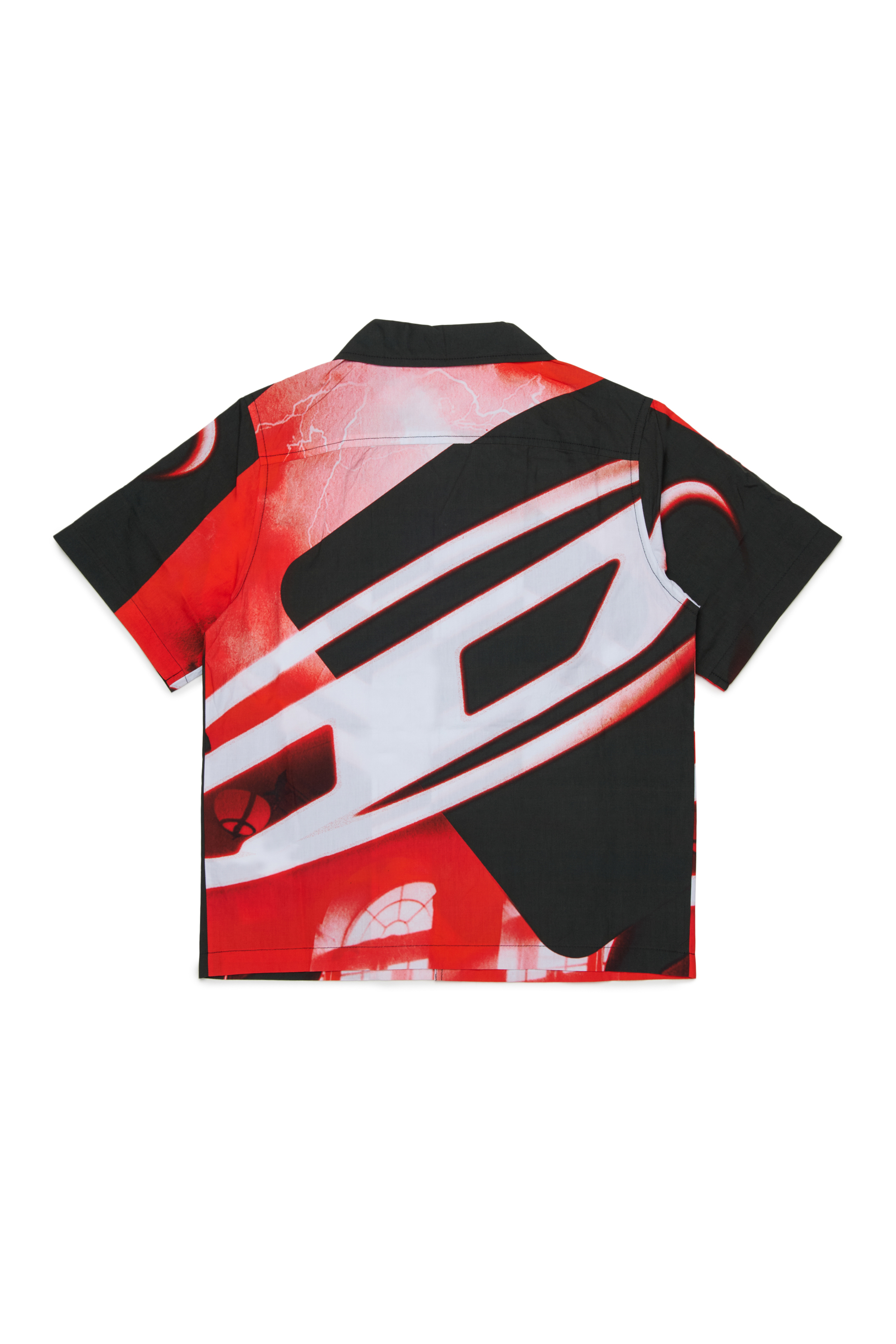 Diesel - MCIOND, Herren Baumwollhemd mit rundum verschwommenem Print in Schwarz - 2