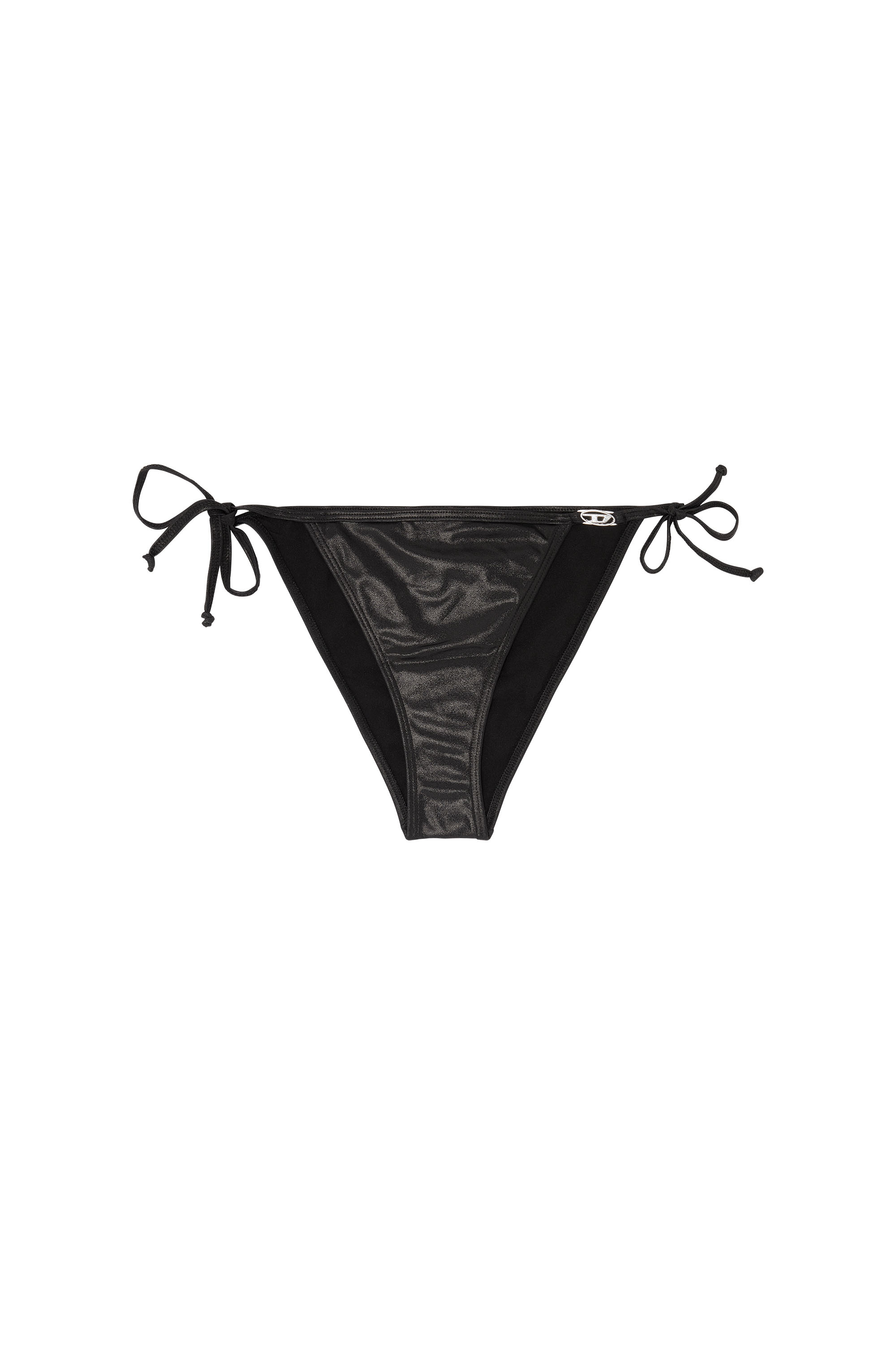 Diesel - BRIGITTES-DNM, Damen Seitlich gebundene Bikinihose aus schimmerndem Stoff in null - 3