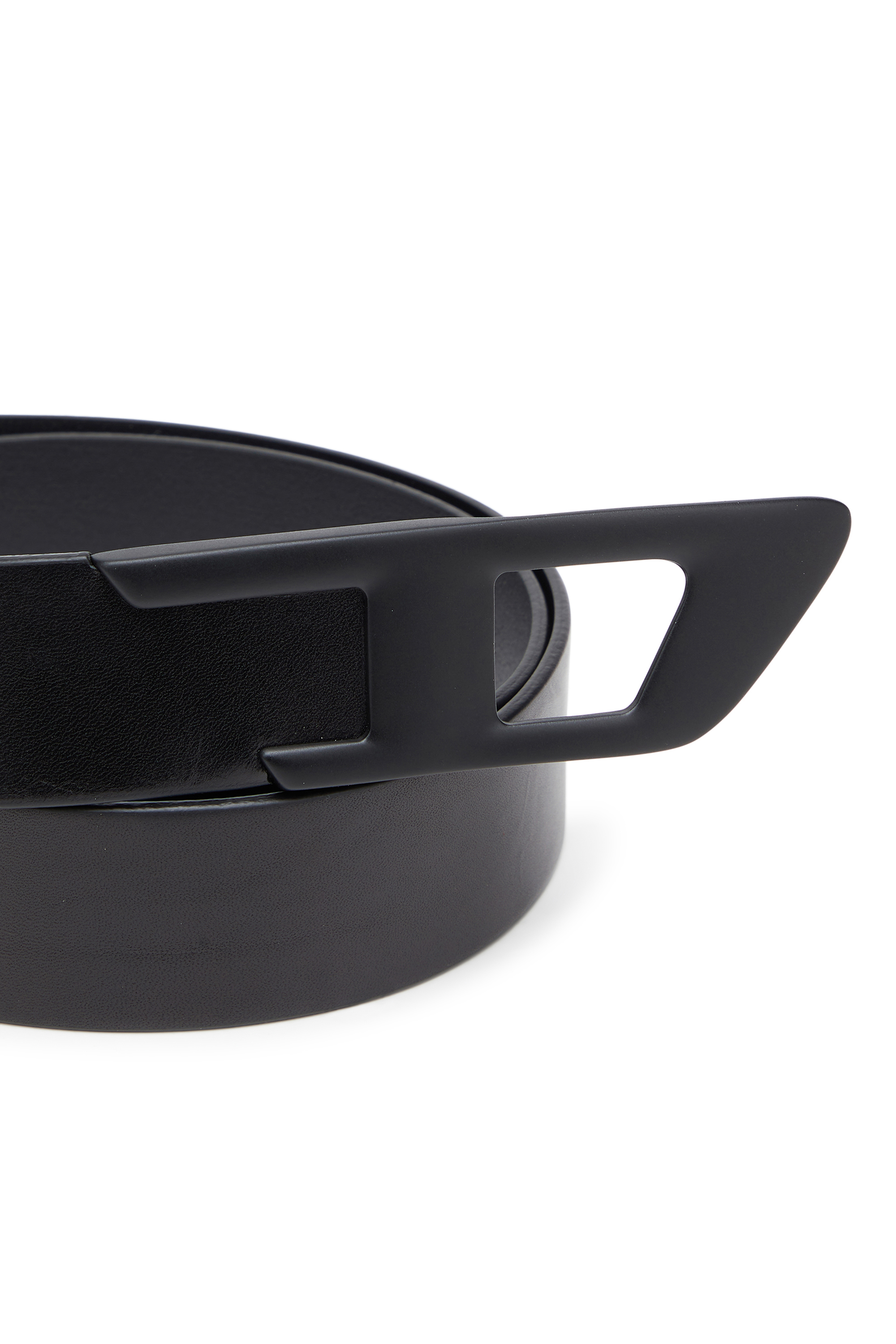 Diesel - B-D LOGO 2.0 40, Unisex 4 cm Lederg&uuml;rtel mit Metallschnalle in D-Form in Schwarz - 3