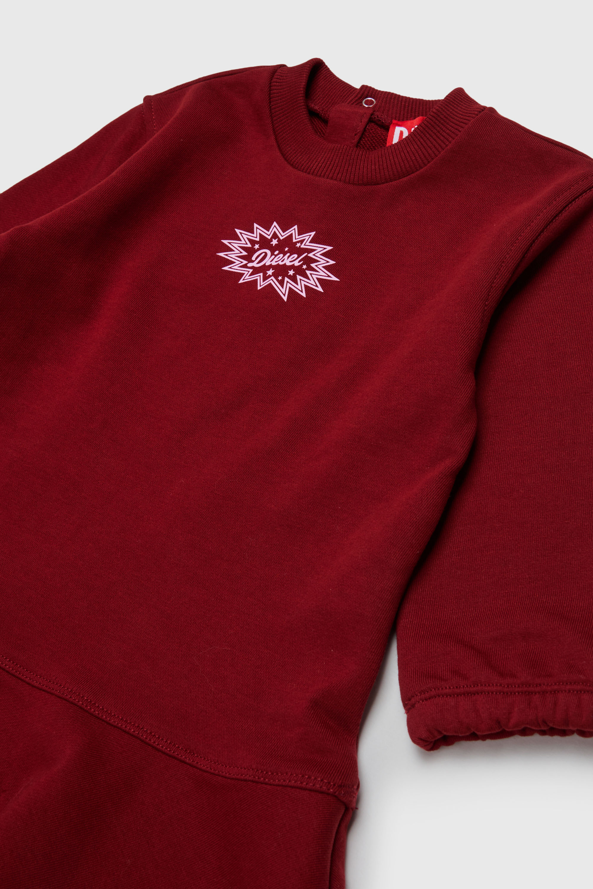 Diesel - DFUMB, Damen Sweatshirt-Kleid mit R&uuml;schenabschluss in Rot - 3
